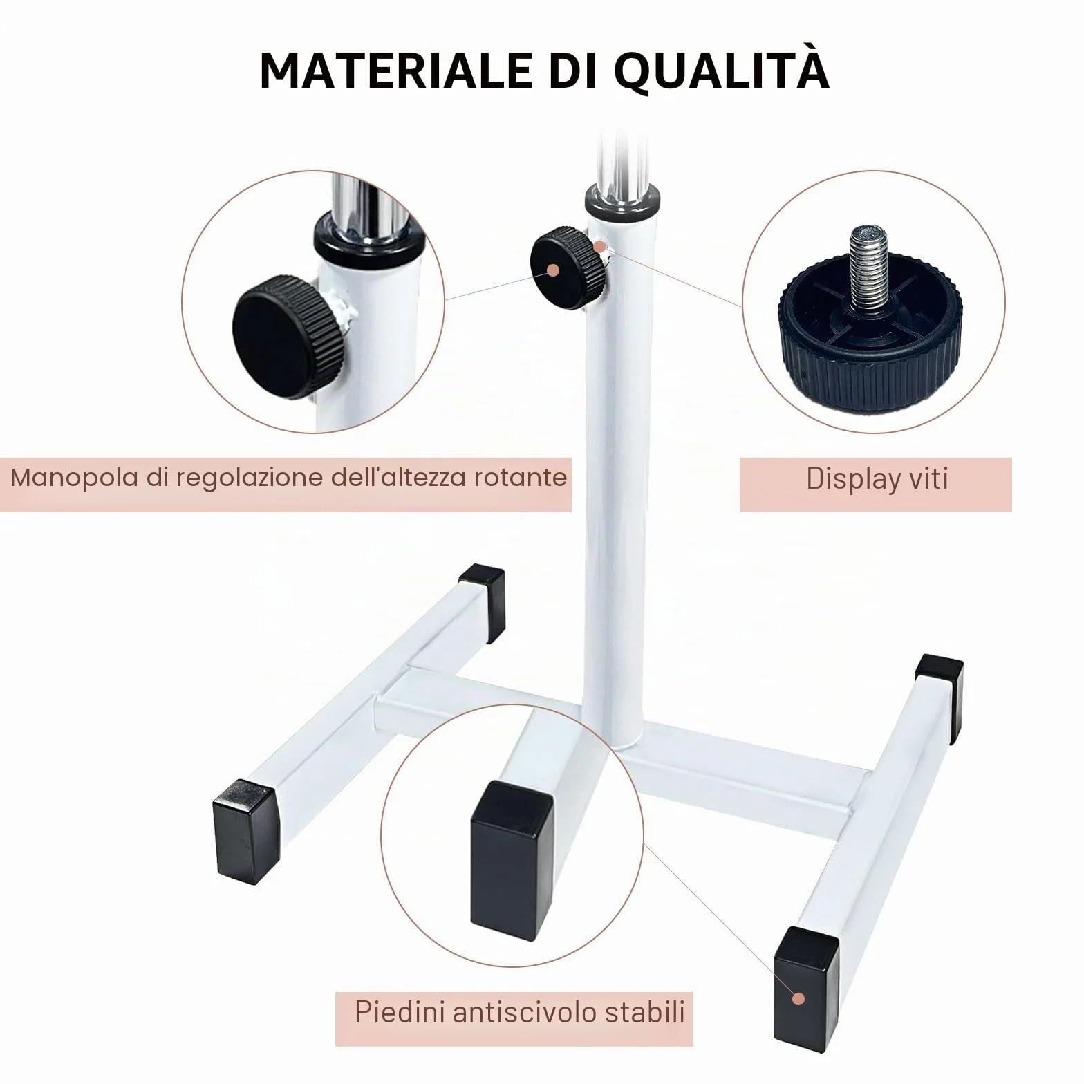 Sgabello per pedicure, per manicure, per la cura dei piedi, regolabile in altezza, per la cura dei piedi, per salone di unghie, massaggio spa, salone di bellezza, bianco
