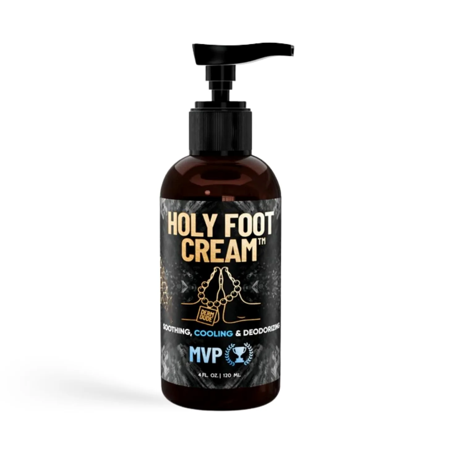 Derm Dude Holy Foot Cream, Crema idratante per piedi per talloni secchi e screpolati, elimina gli odori sui piedi, con Rurruz, Deoplex e Aloe, Aroma Mvp