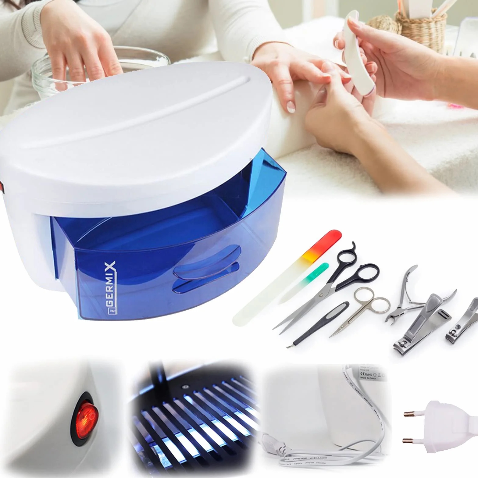 Scatola Professionale Dello Sterilizzatore Arte Chiodo, Strumento Alta Temperatura Dello Sterilizzatore Arte Chiodo Gabinetto Disinfezione Dell'Ozono Uv Macchina Disinfezione Dello Strumento Manicure