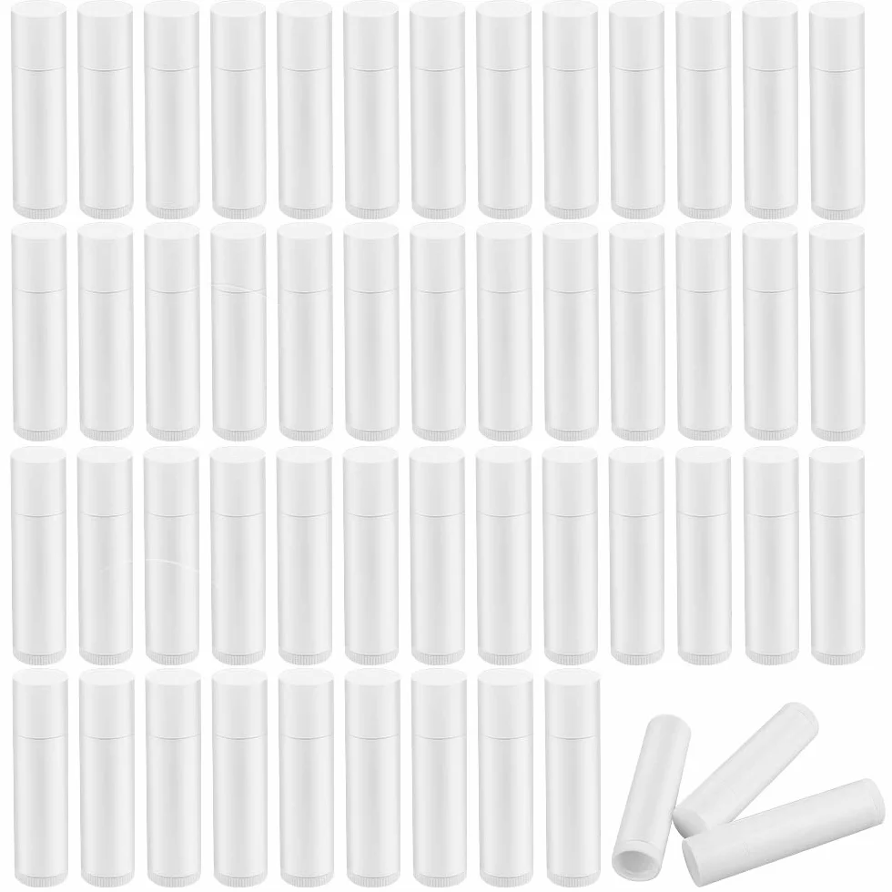 Dadabig 50 Pezzi 5g Tubo Vuoto di Balsamo per Labbra Stick Labbra Lip Gloss Contenitori Vuoti per Rossetto Lip Balsamo Lip Gloss,(Bianco)