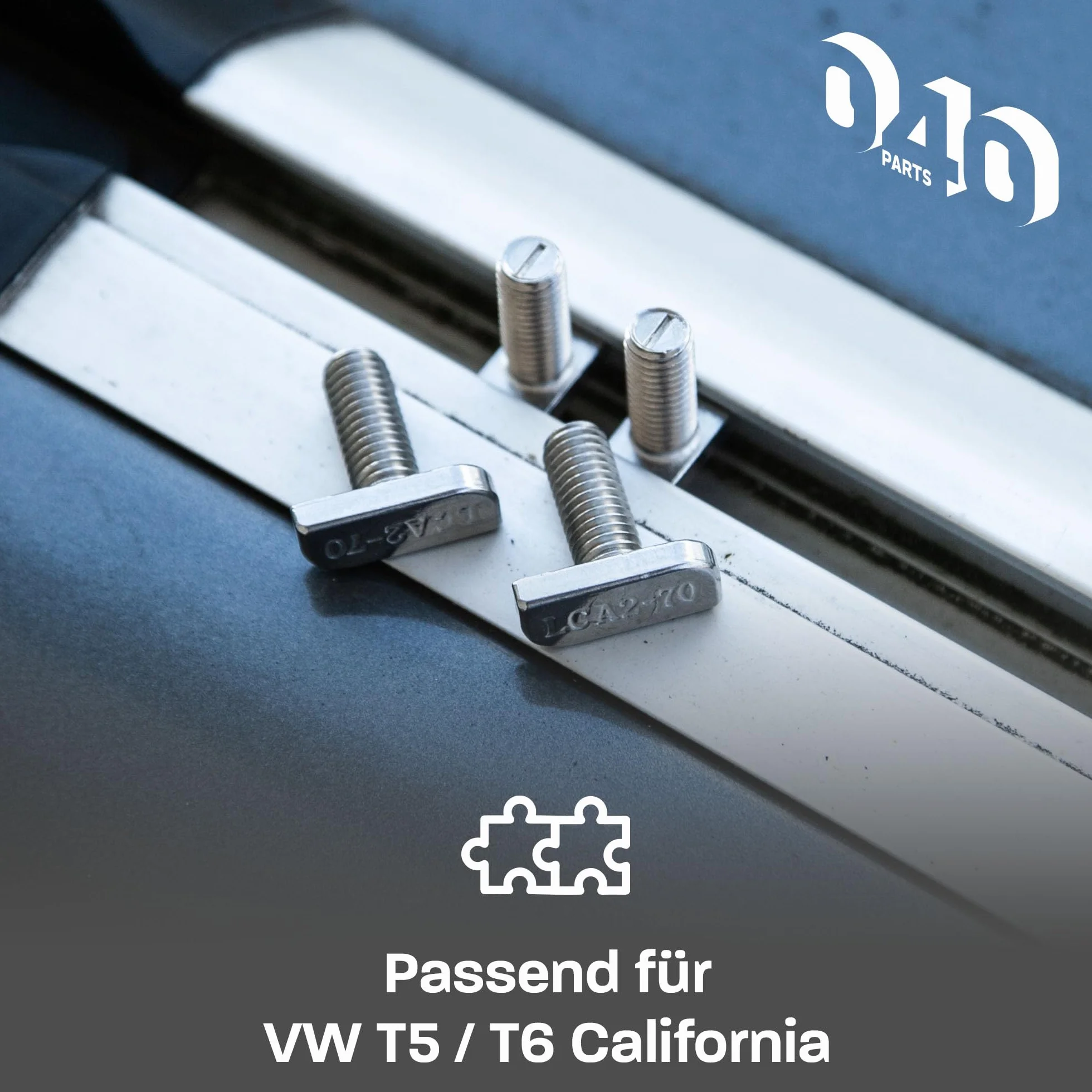 Set di 4 viti a T in acciaio inox per guide con profilo a C VW T5 T6 T6.1 Camper