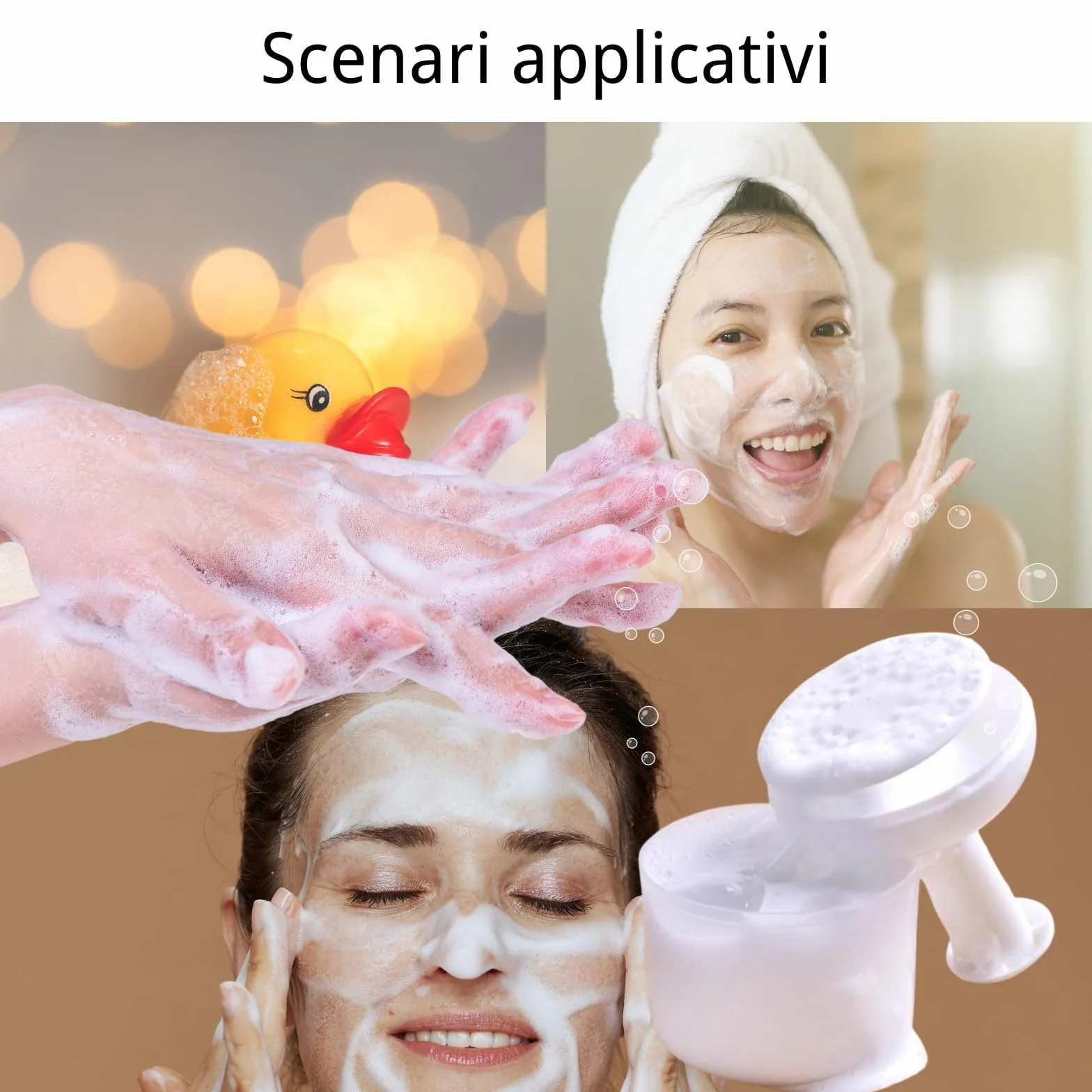DEWIN Foamer per Il Viso, Creatore di Bolle di Schiuma Foam Maker Detergente Portatile Tazza di Schiuma di Gel Doccia Face Clean Tool Bubble Foamer