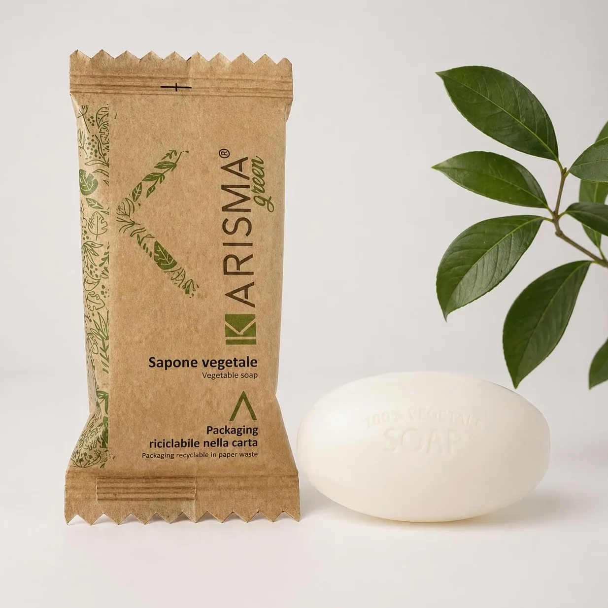Karisma Green Saponetta Monouso da 10 gr, Confezione da 600 Pezzi, Linea Cortesia per Hotel o B&B, con Glicerina Vegetale