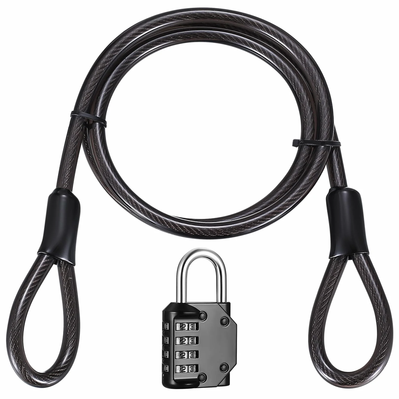 Lucchetto a combinazione 1,25 m 10 mm diametro nucleo in acciaio per bicicletta valigia mobile