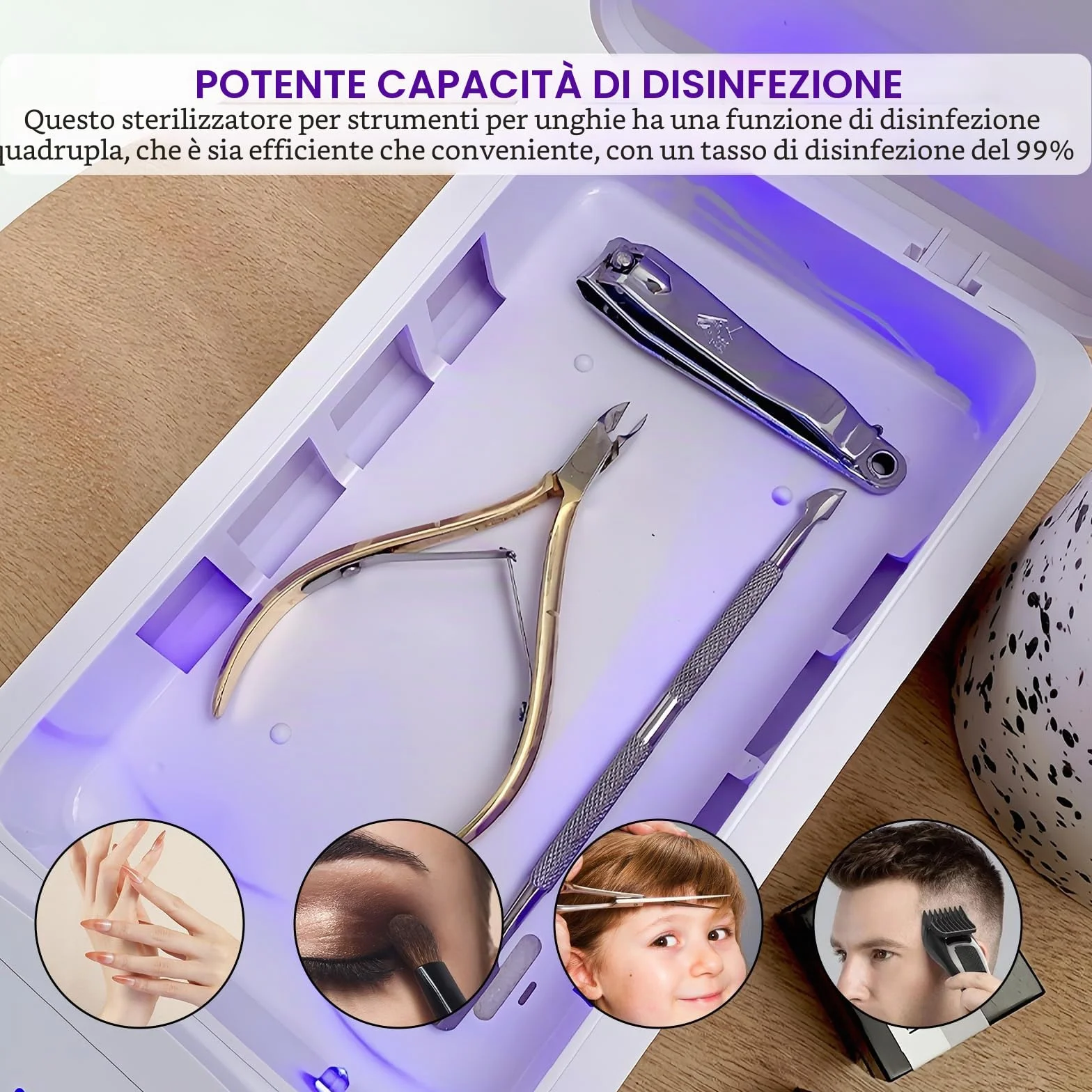 Scatola Sterilizzatore per Nail Art Professionale: WIYETY Lampada UV Sterilizzatore, Disinfettante UV Professionale con Funzione Silenziosa Adatta per Strumenti per Unghie e Saloni di Bellezza (bianco