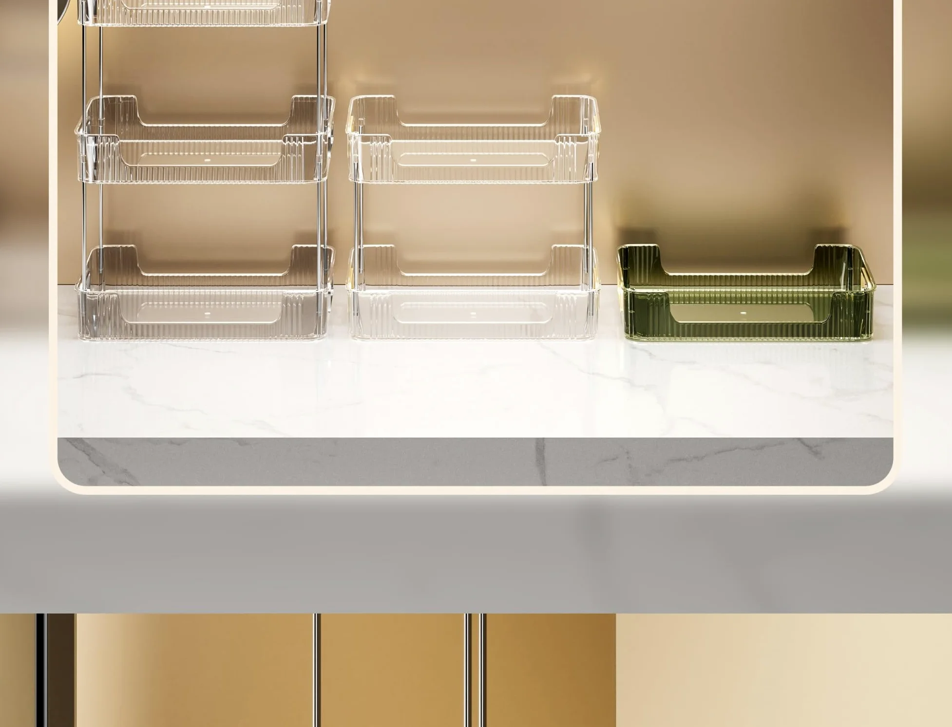 Organizzatore per Il Trucco in Acrilico, Custodia per organizzazione e stoccaggio di Cosmetici, Trucco e Gioielli, Grande Organizer per Il Trucco Trasparente per toeletta, Bagno, dormitorio universit