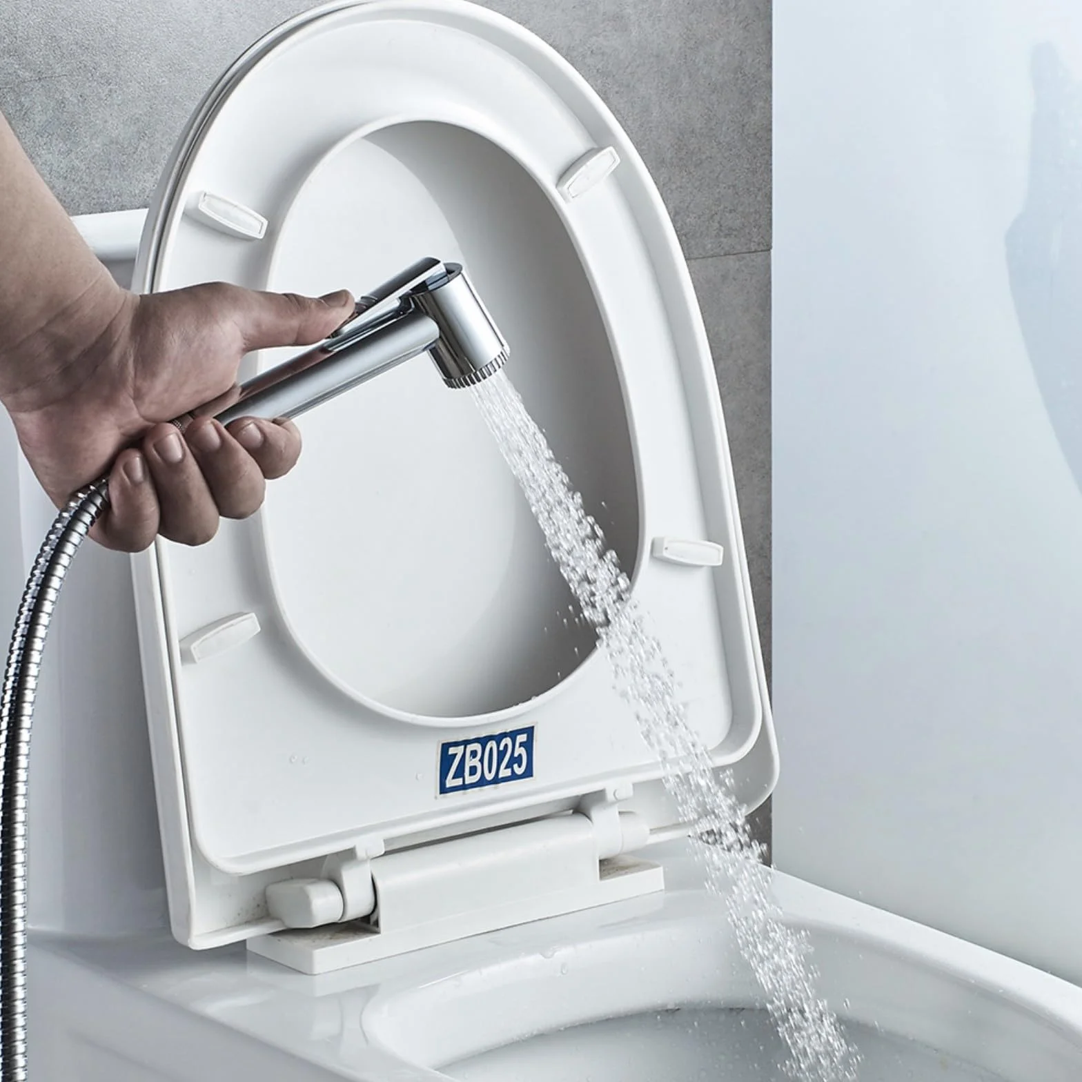 Ibergrif M20282 Bidet Doccetta Cromo Spruzzatore Doccia con Supporto e Flessibile
