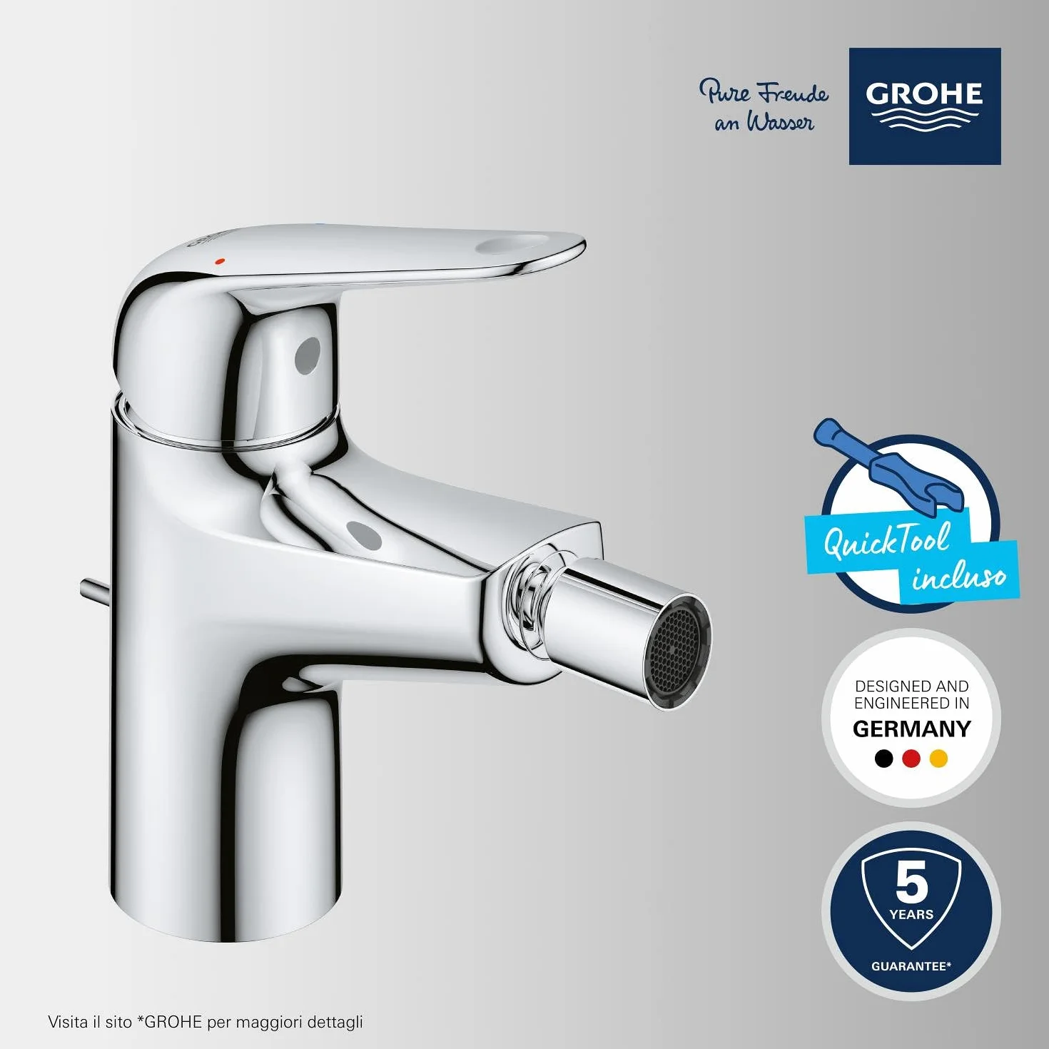 GROHE Swift Miscelatore monocomando per bidet, cromo