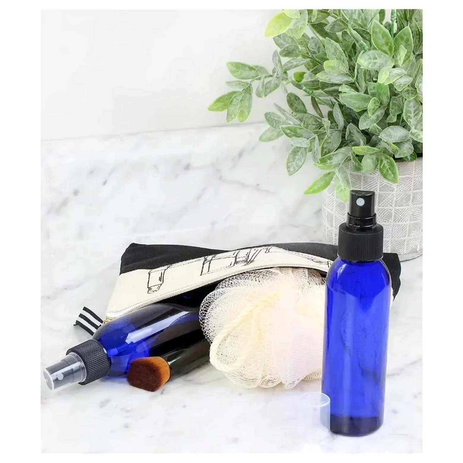 Flacone Spray Vuoto 50 flaconi spray blu vuoti ricaricabili, contenitori in plastica a nebbia fine for disinfettante alcolico