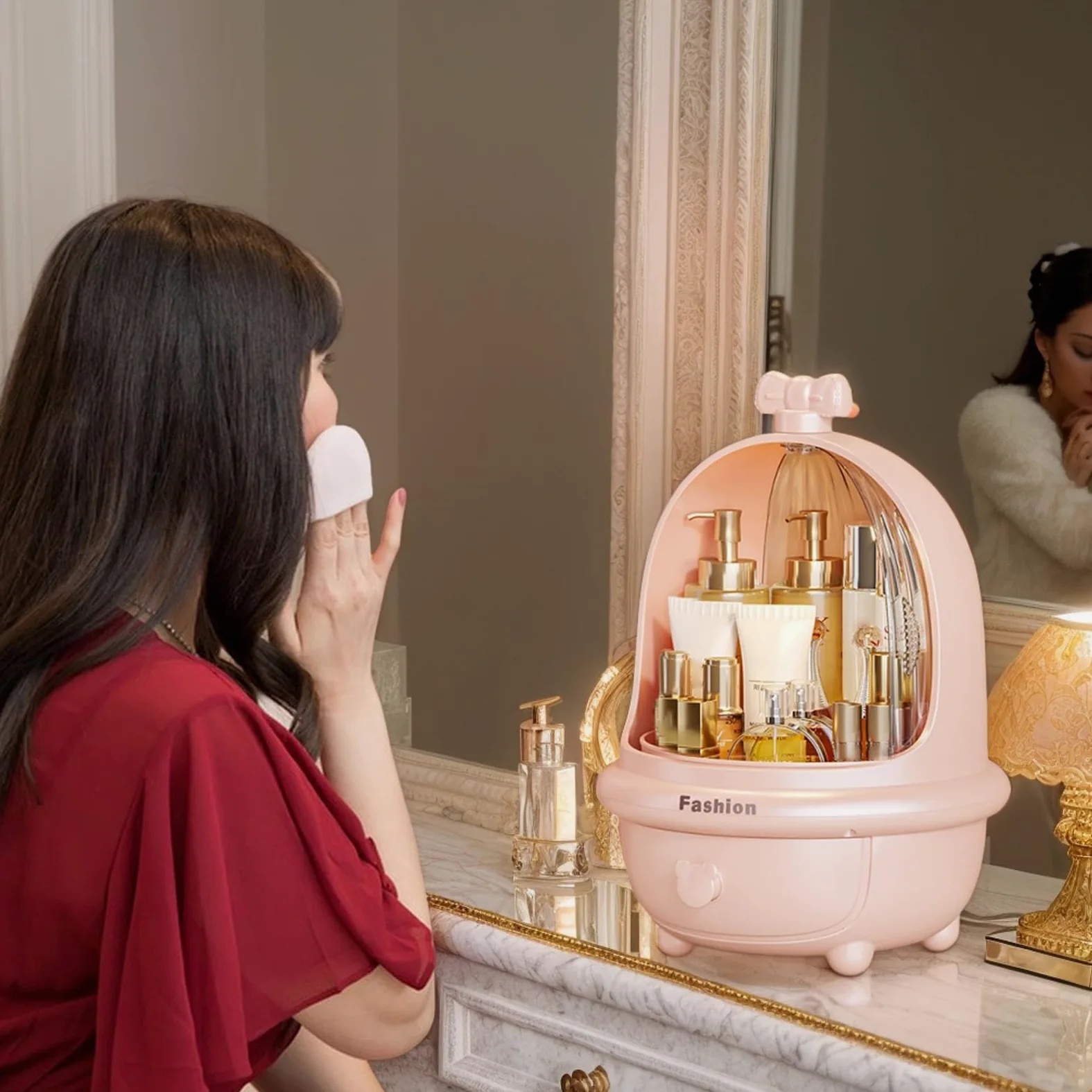 Organizzatori per Trucco per Bagno, Vetrine | Portaoggetti Cosmetici | Vetrine Rotanti Impermeabili per la Cura della Pelle per Rossetto, Ombretto e Polvere Sciolta