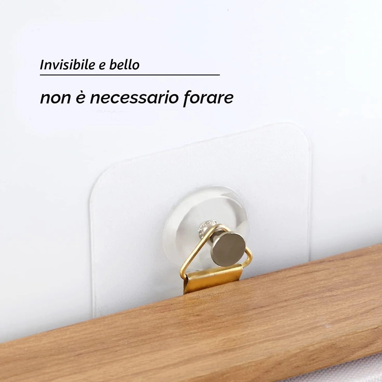Ganci Adesivi per Quadri Trasparenti 40 Pezzi Senza Chiodi Max 5 kg