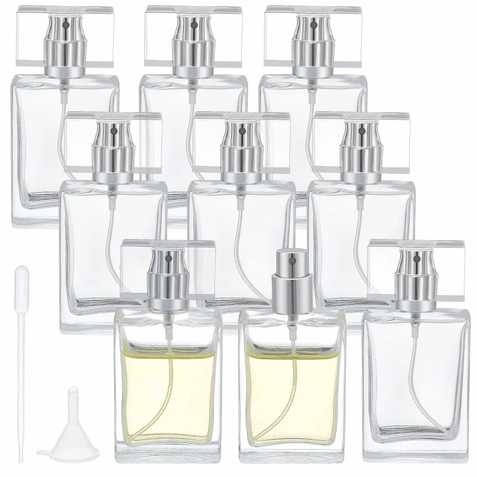 PH PandaHall 10pz Bottiglie di Profumo in Vetro Vuote 30ml Bottiglie Spray da Viaggio Ricaricabili Atomizzatore di Profumo Trasparente per Contenitore di Olio Essenziale da Viaggio