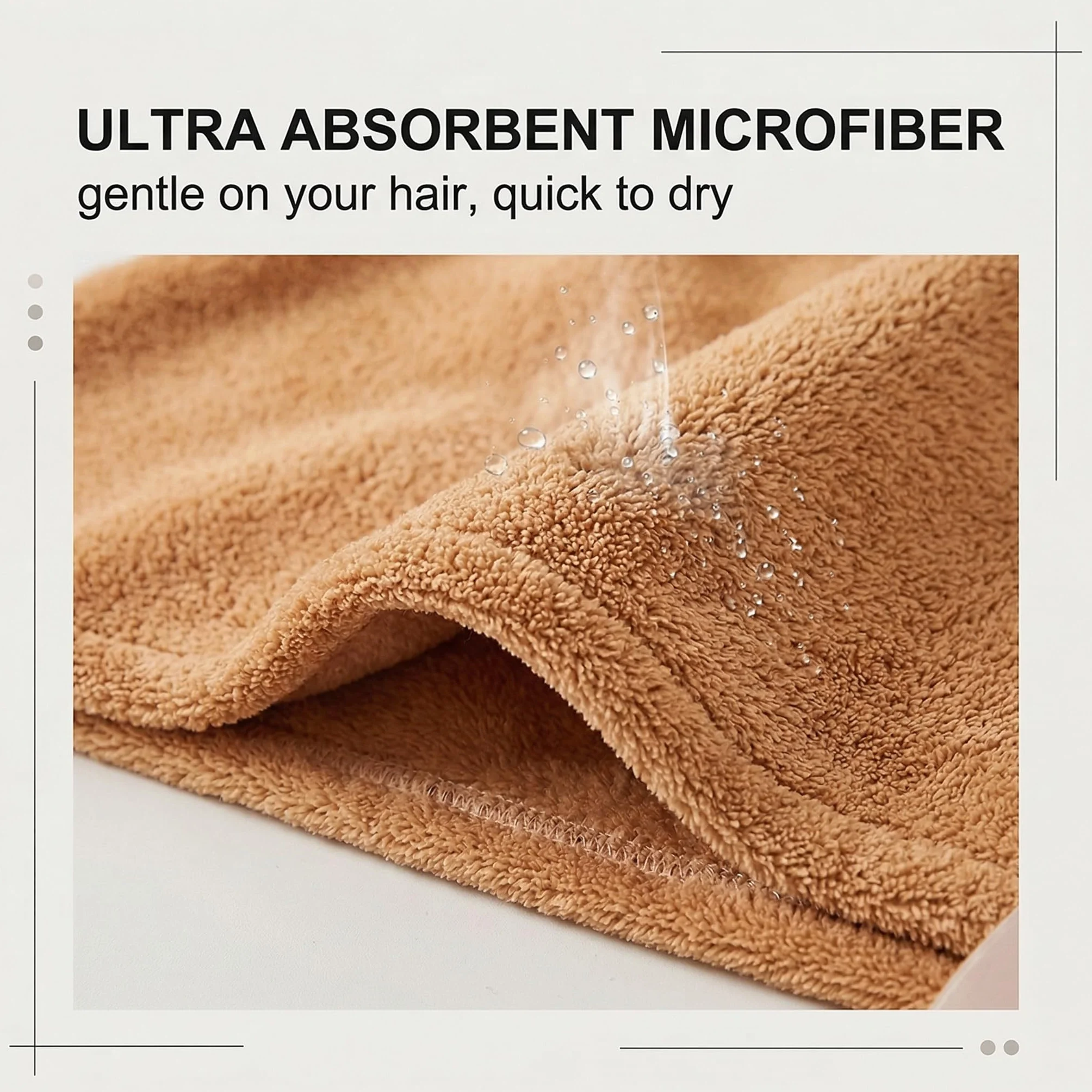 1 Pezzi Capybara Asciugamano per Capelli, Turbante Asciugacapelli, Asciugatura Rapida Turbante Super Assorbente con Bottone per Donne Capelli Lunghi