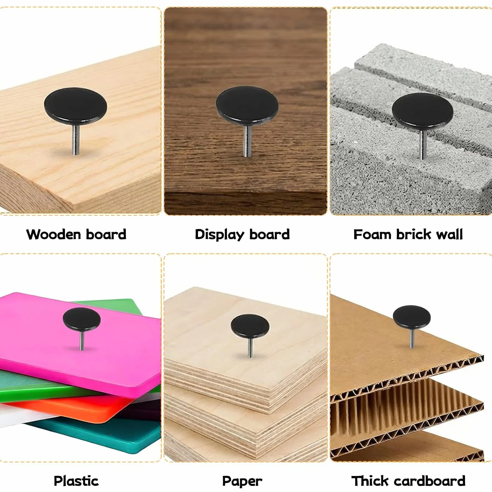 Chiodi per Tappezzeria Testa Piatta 150 Pezzi 11mmx13mm Nero Decorativi