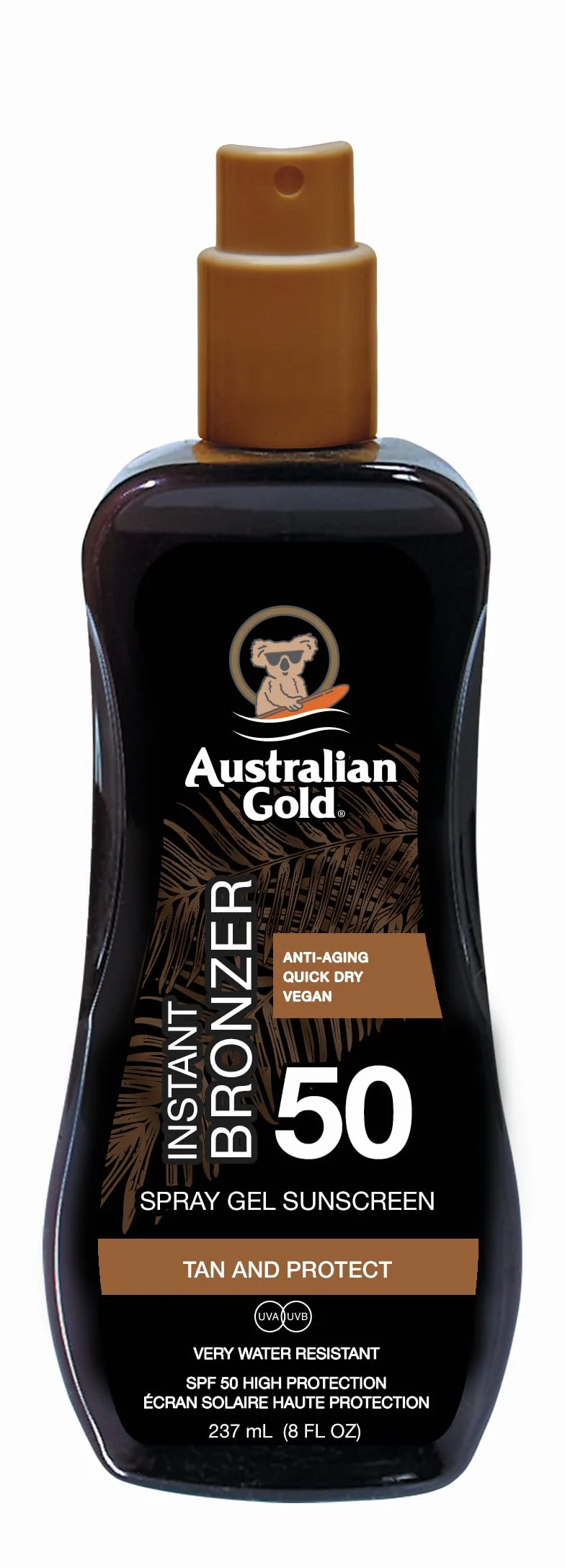 Australian Gold SPF 50 Spray Gel con Bronzer 237 ml