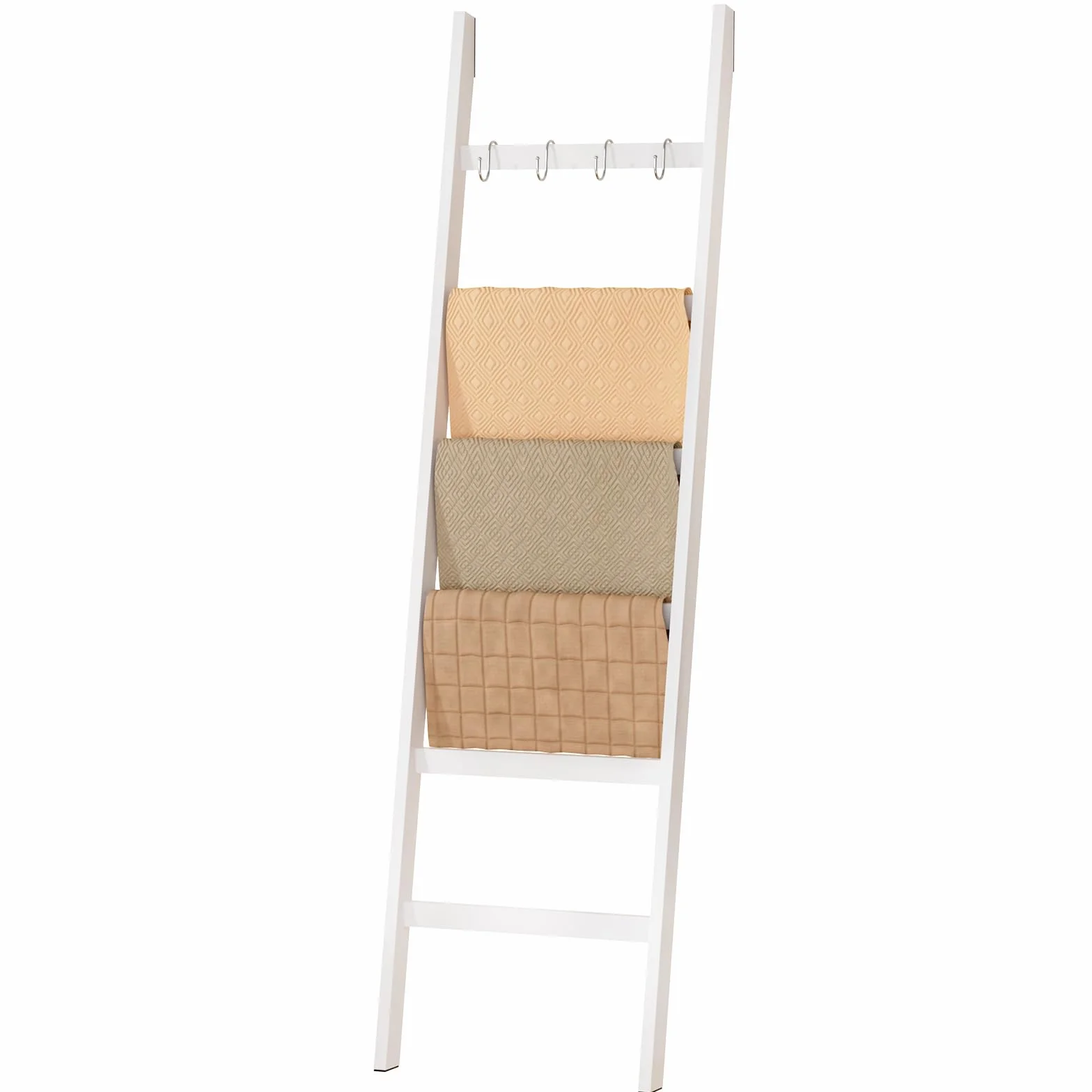 Yorbay Scala Portasciugamani in Bambù 170x43 cm Bianco 6 Pioli