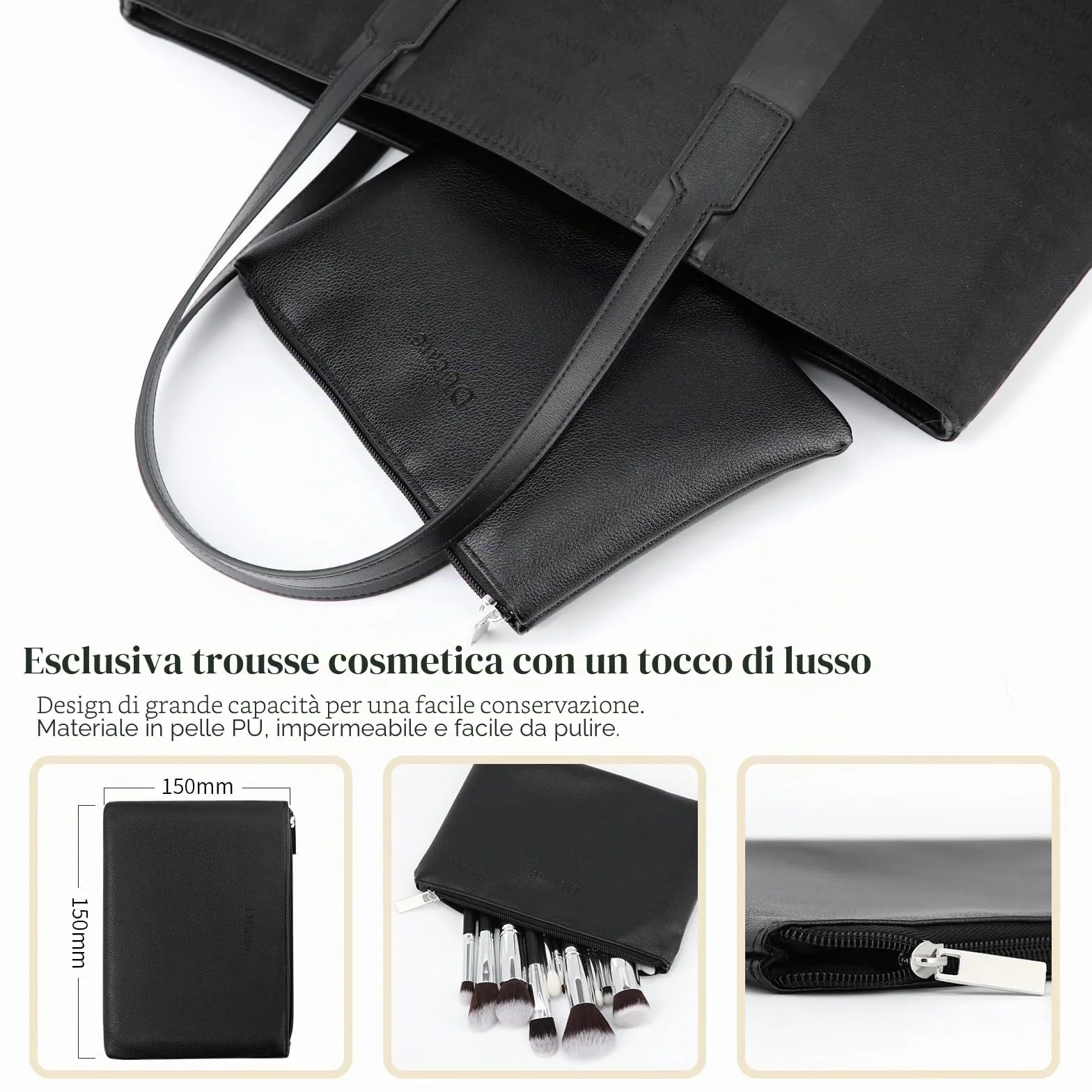 DUcare Pennelli Make Up Set 15Pcs Pennelli Trucco Professionali Set di pennelli da trucco con del sacchetto Case