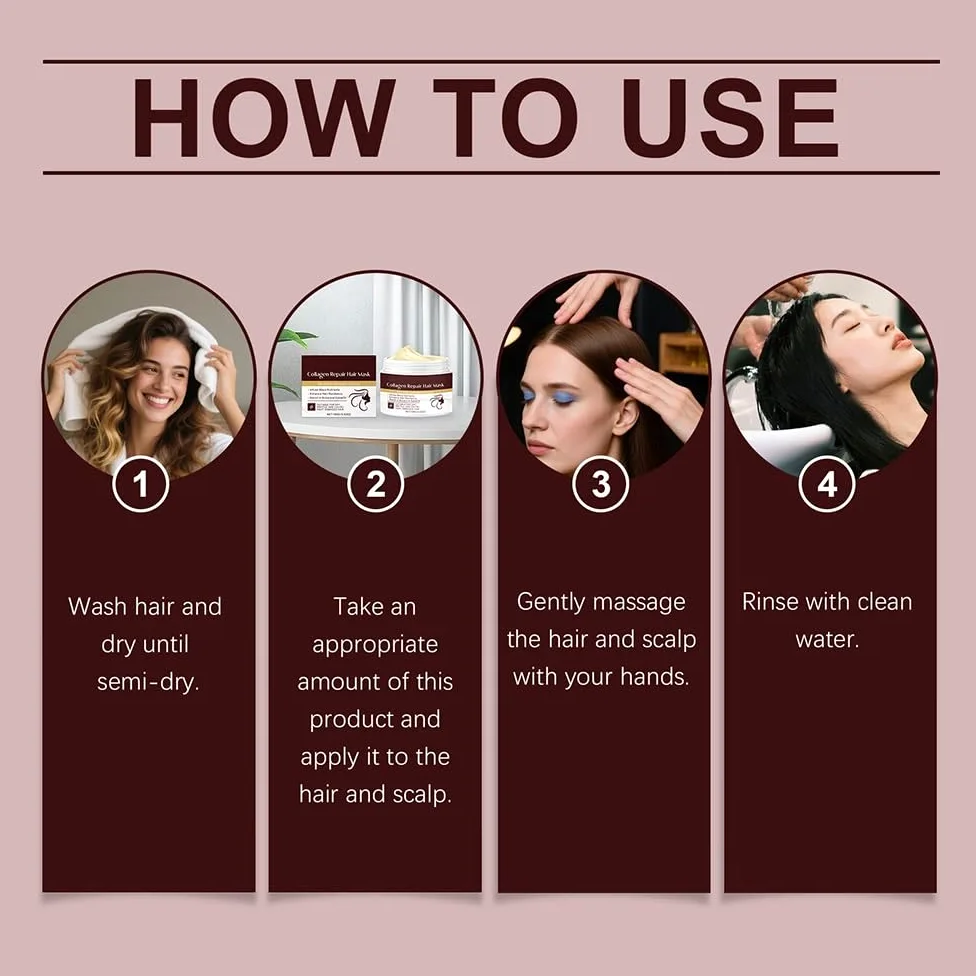 Maschera riparatrice nutriente | Il trattamento condizionante idratante profondo aumenta l'elasticità dei capelli(2PCS)