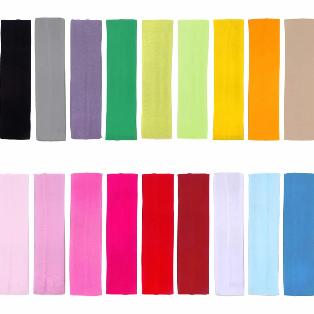 18 Pezzi Fascia Elastica Capelli,Fasce per Capelli Yoga Donne in Cotone,fasce per capelli da donna larghe, fascia per capelli traspirante per assorbire il sudore