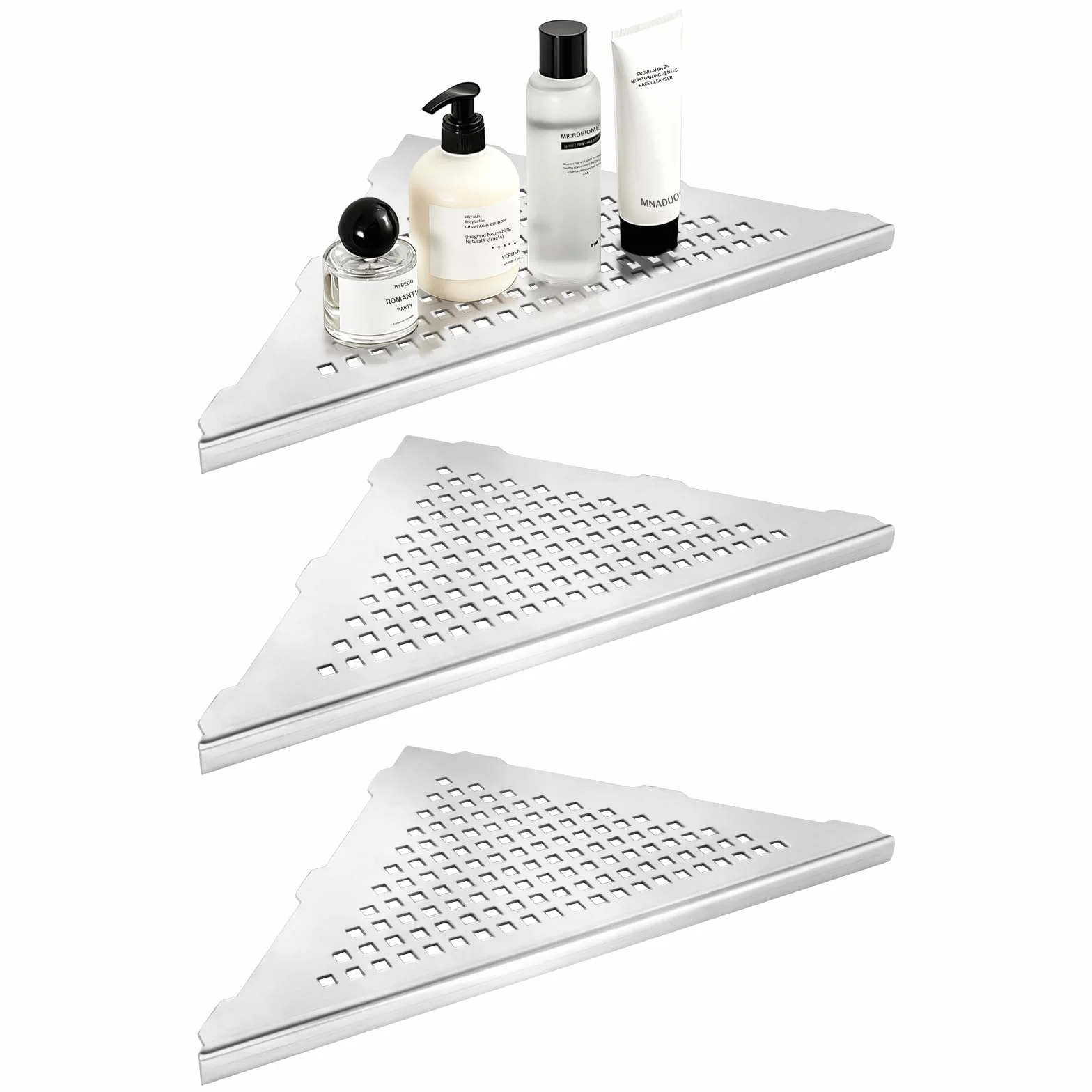 Scaffale angolare doccia acciaio inossidabile 304 254 mm x 254 mm Mensola bagno senza foratura