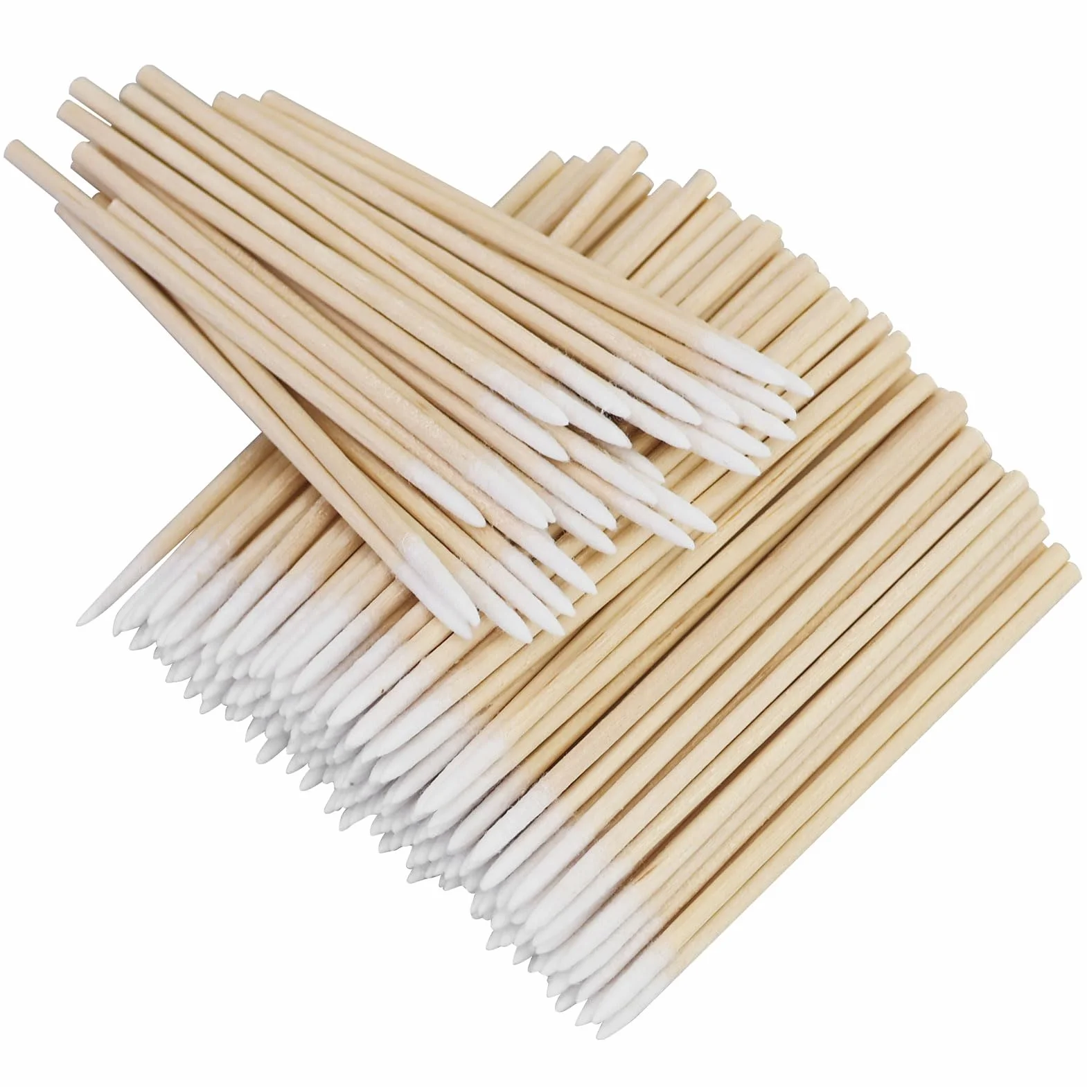 200 tamponi di cotone a punta in legno, 7 cm, applicatori per tatuaggi, sopracciglia, bellezza, trucco, unghie (bambù)