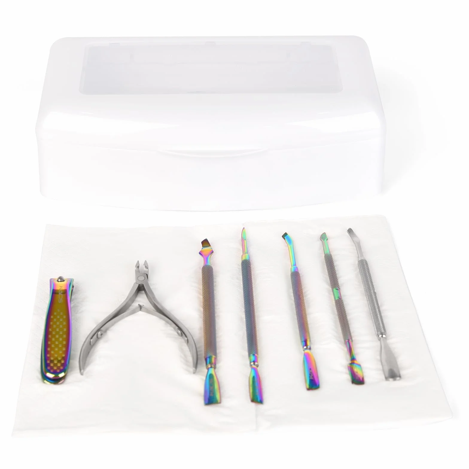 KADS 2 contenitori sterilizzatori per unghie, in plastica, per sterilizzare unghie, pinzette, parrucchieri, spa e taglierini, strumenti per manicure