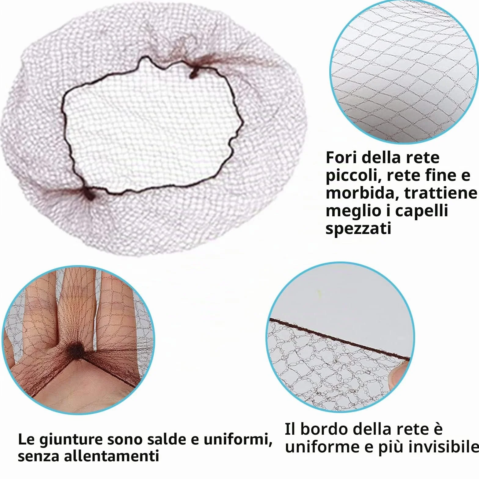 Retina per Capelli,25 Reti per capelli marroni,Retine per Capelli Invisibili con Bordo Elastico,per Invisibili Elastico Bordo Maglia per Balletto,Danza,Infermiera e Così via