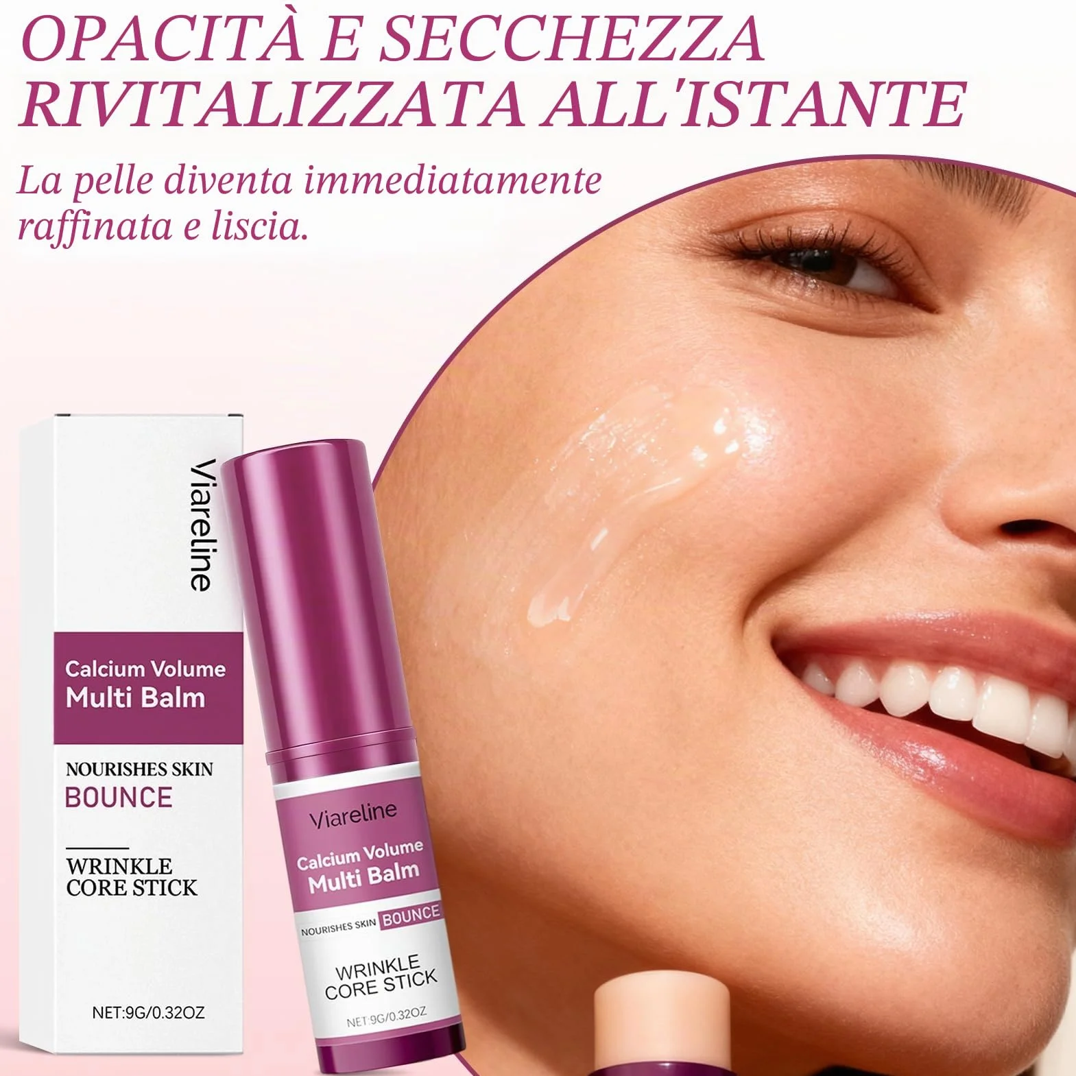 Calcium Volume Multi Balm, Calcium Multi Balm Stick, Crema di Calcio Anti-Invecchiamento, Stick Coreano Viso Antirughe, Sticks di Calcio Idratanti per Occhi, Viso, Collo