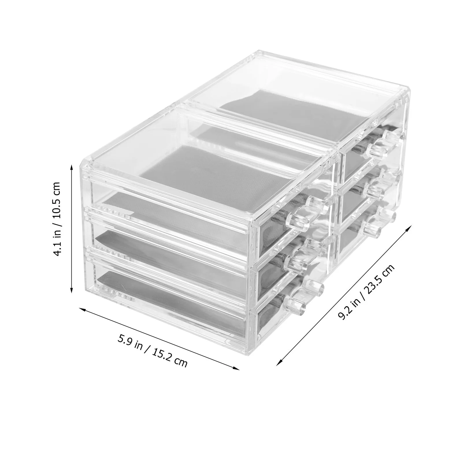 KICHOUSE Porta Trucchi Acrilico Trasparente 3 Cassetti, Organizer per Trucco da Bagno e Vanità, Contenitore Cosmetici Grande Capacità per Accessori Make Up