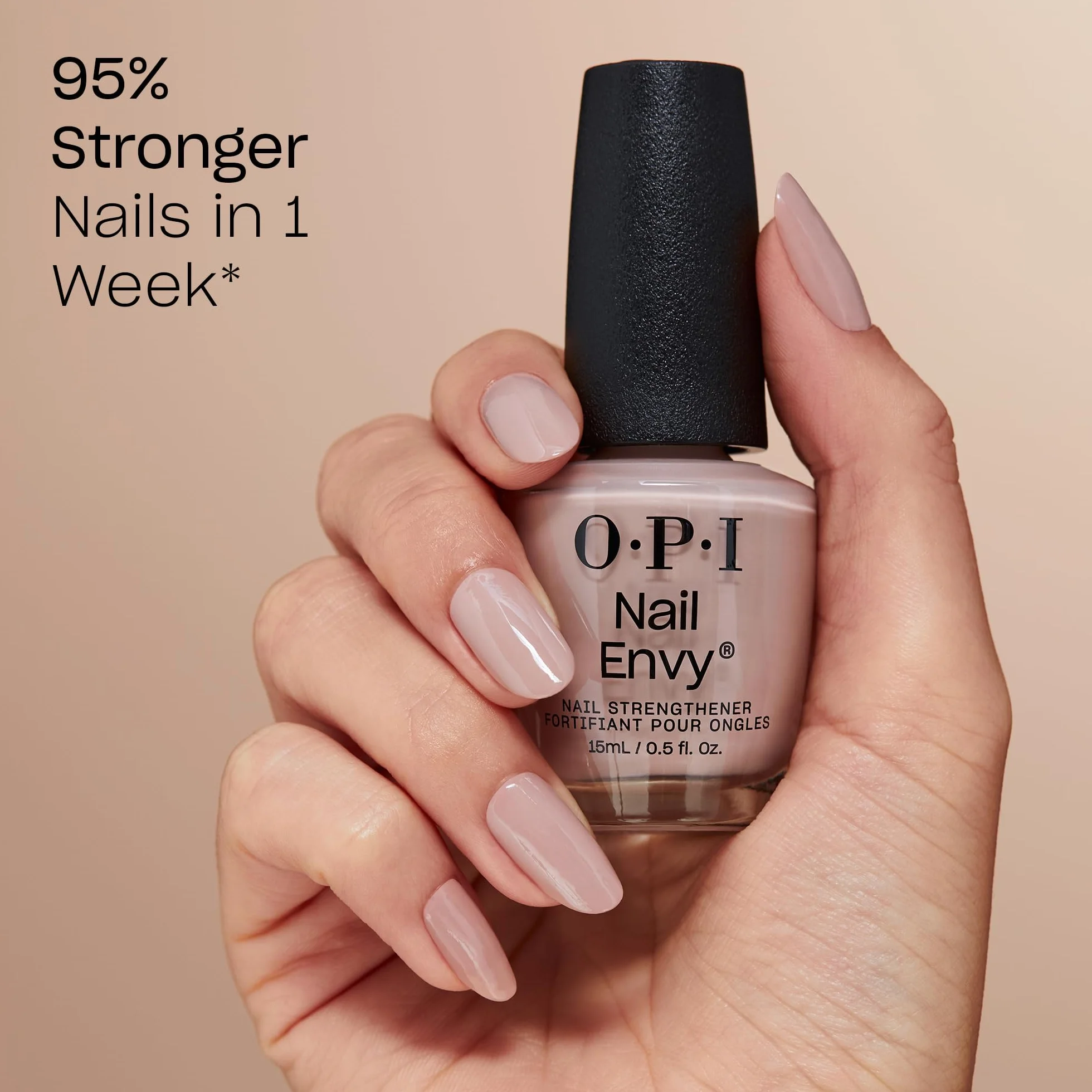 OPI Nail Envy Double Nude-y - Trattamento rinforzante, finish crème, per unghie deboli e sottili - Vegano (15ml)