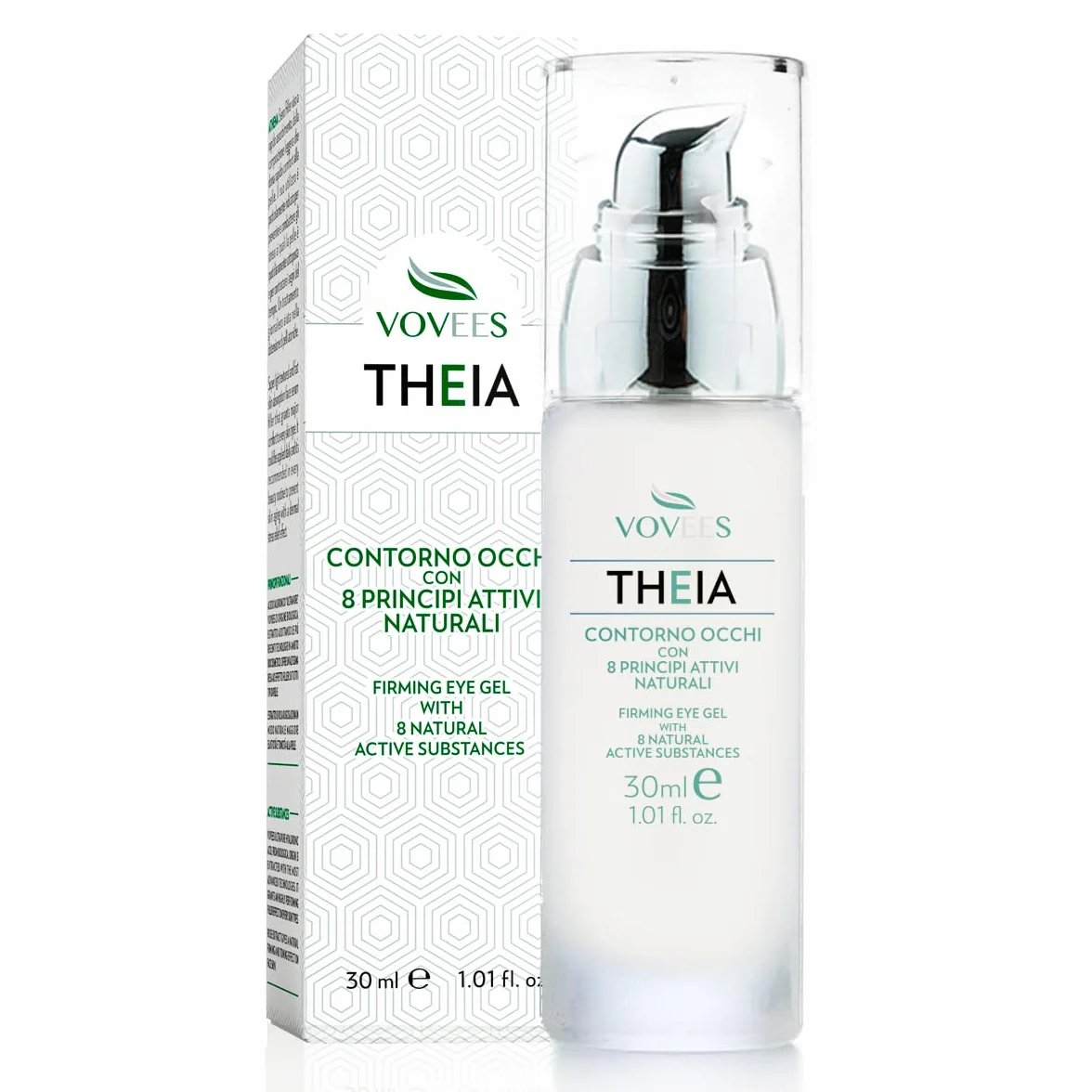 VOVEES THEIA Gel Contorno Occhi Antirughe con Acido Ialuronico e Betaglucano, Idratante e Leggero, 30 ml