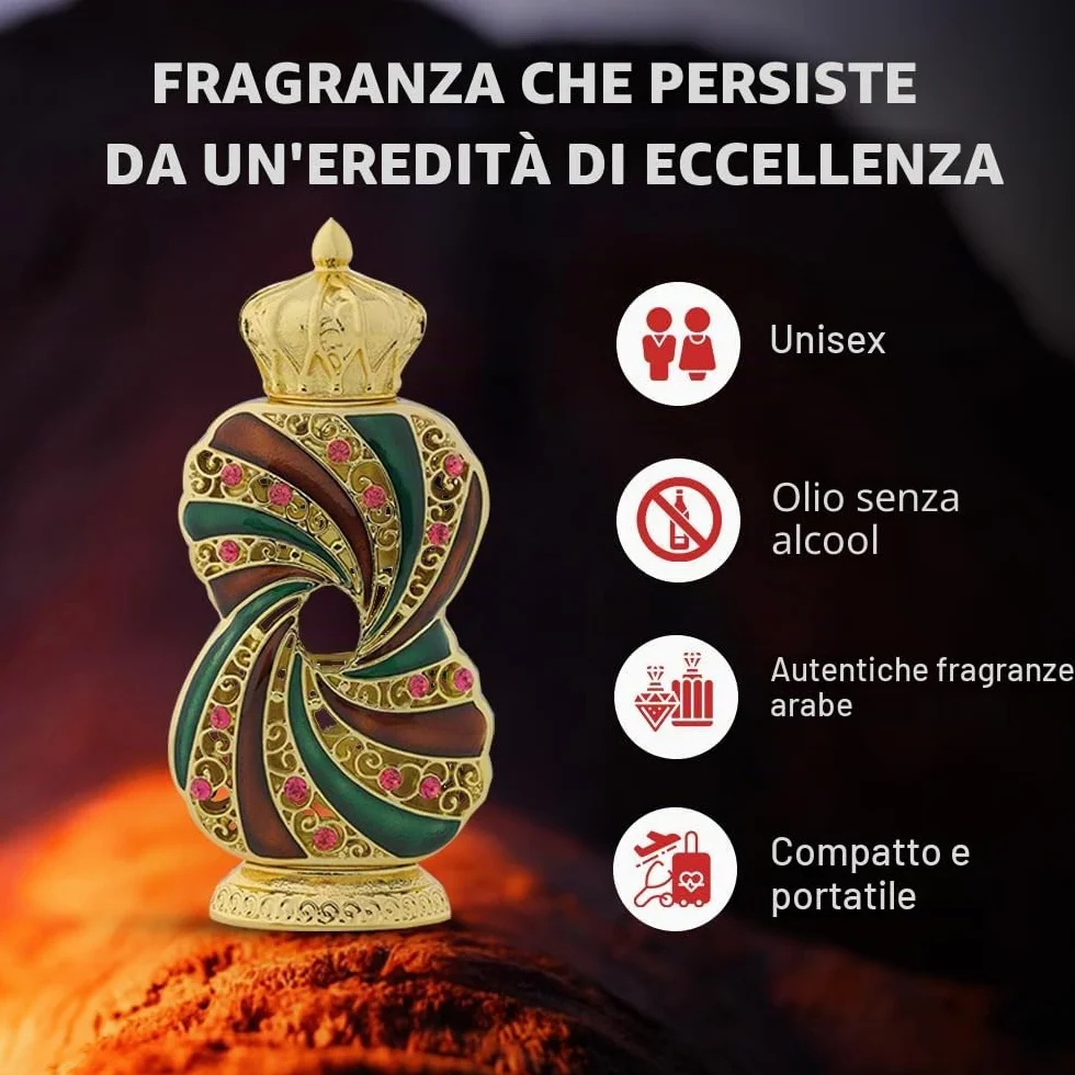 Al Haramain Tanasuk Olio profumato – 12 ml | Profumo alla vaniglia ambrata per donne e uomini | Olio profumato concentrato con fragranza ambra e vaniglia