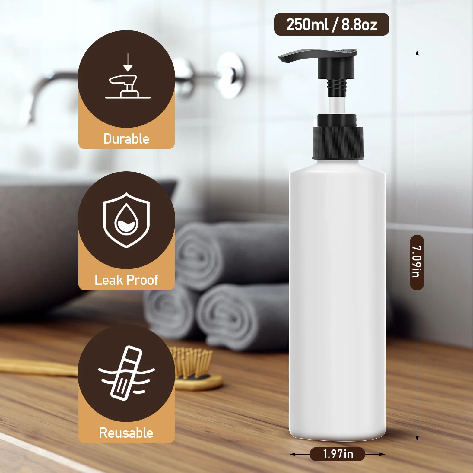 2 pezzi scalda olio da massaggio flaconi distributori, iklestar distributore scalda olio da massaggio distributore a pompa in plastica per shampoo, oli da massaggio e scalda lozione, 250 ml x