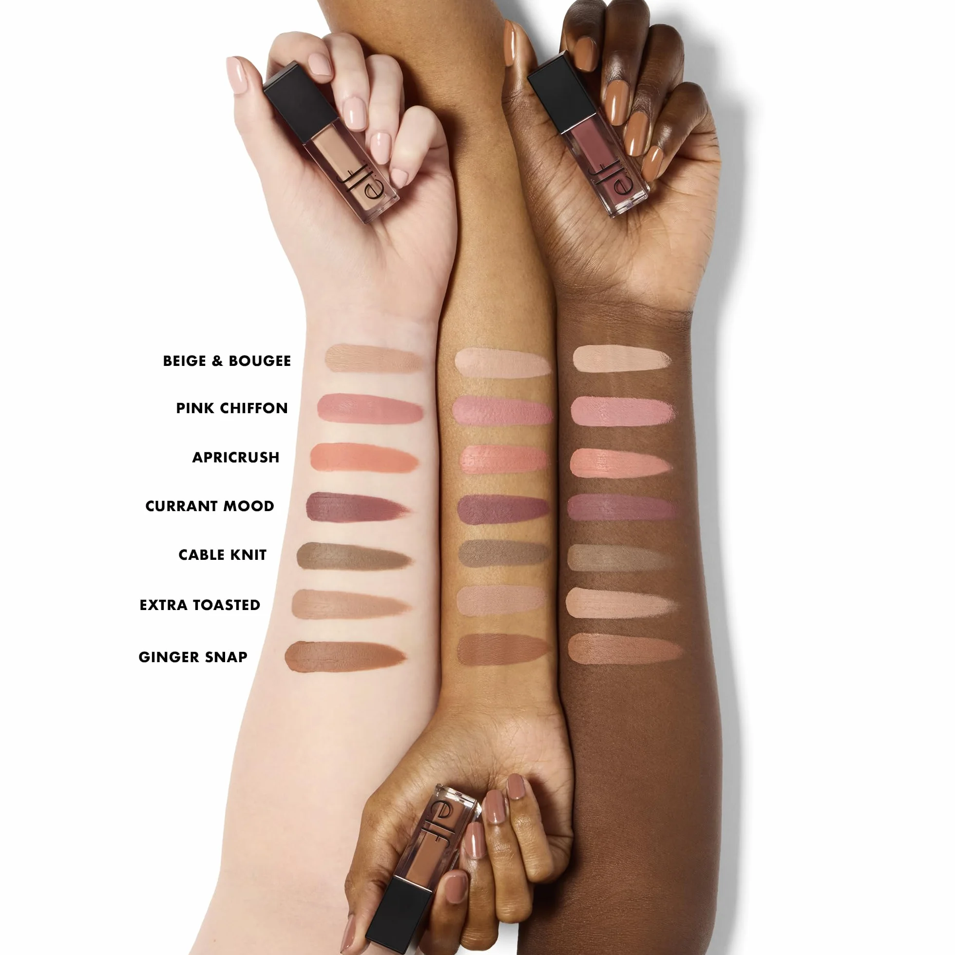 e.l.f. Liquid Velvet Eyeshadow, formula liquido-polvere, non si deposita nelle pieghe, finish intenso e soft-matte, prodotto vegano e non testato sugli animali, Beige & Boujee