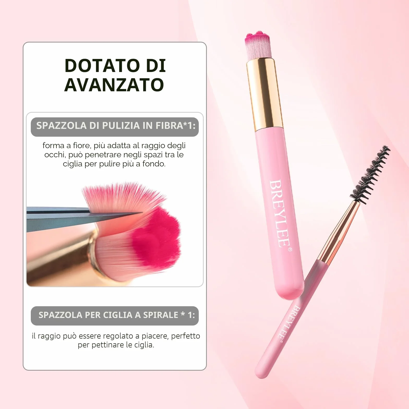 Shampoo Estensione Ciglia 60 ml + Bottiglia Risciacquo + Pennello + Mascara Parete Palpebra BREYLEE Lash, Senza Paraben e Solfati, Schiuma Detergente Trucco