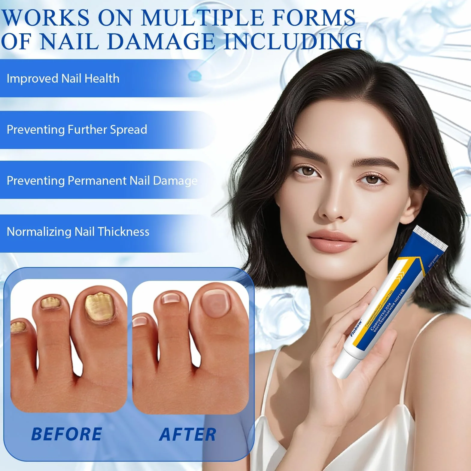 20g Crema per Riparazione Unghie,Cura delle Unghie,Proteggi e Rigenerate per Piede Nail,Ripristina le Scolorite,Nutre e Lenisce Le Unghies Donne e Uomini