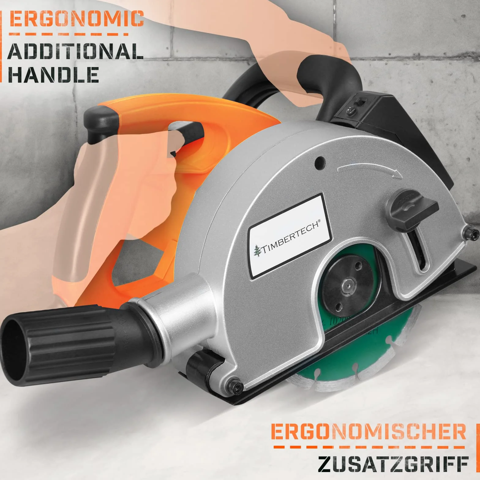 TIMBERTECH Scanalatrice 1700W 4000giri/min Laser Guida 2 Lame Diamantate Ø150mm con Custodia