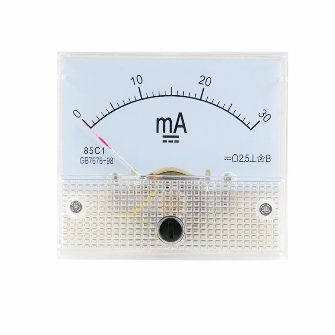 Amperometro Analogico DC 0-30mA 85C1 Pannello Corrente Tester Gauge