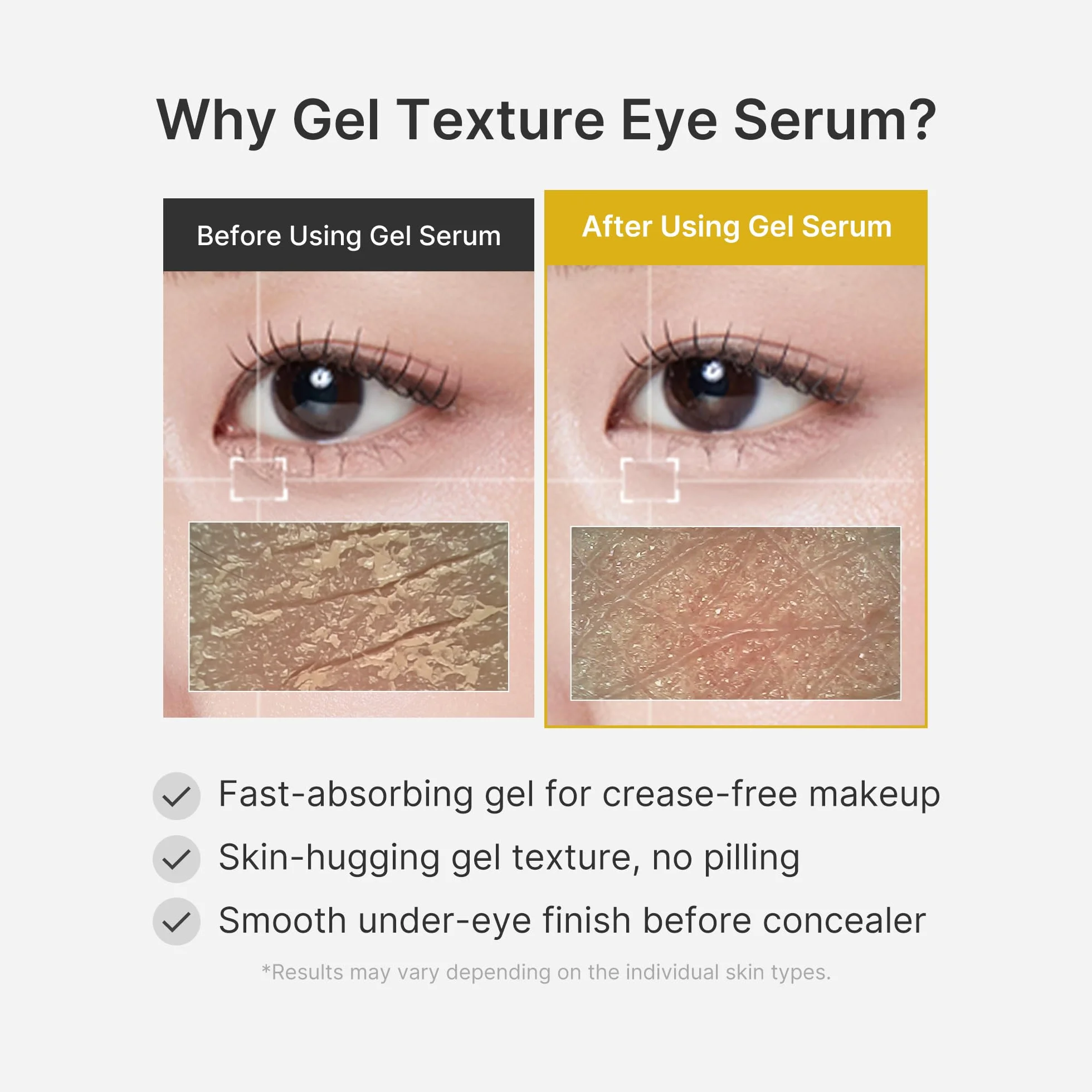 medicube Eye Serum with Kojic Acid Turmeric | All-Day Brightening Eye Gel Serum | Refreshing Eye Care with Vitamin C, Retinol & Caffeine | Hydrating & Cooling Formula | Korean Skincare, 1.01 fl.oz