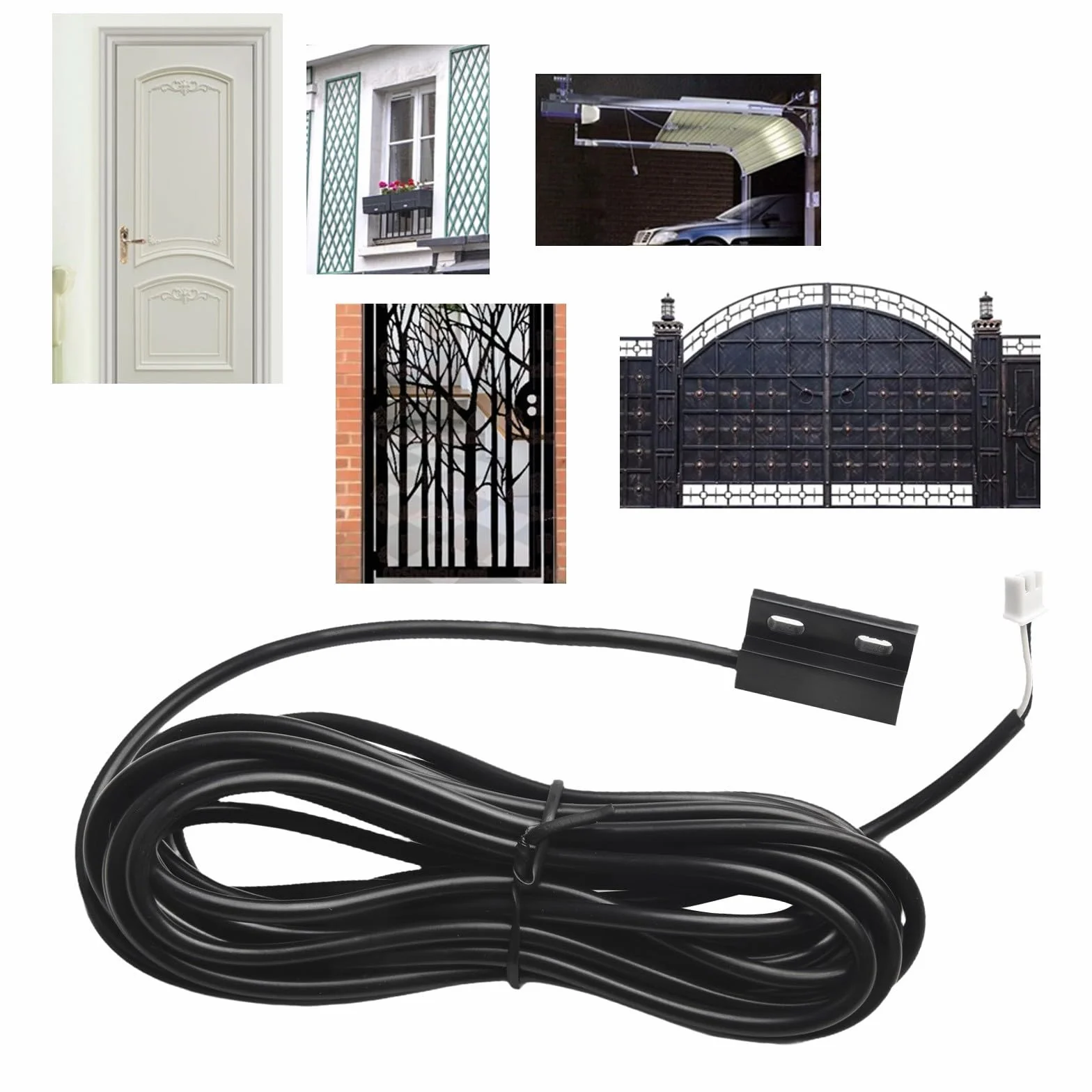 Interruttore magnetico per porte da garage con sensore cablato 5 m NdFeB