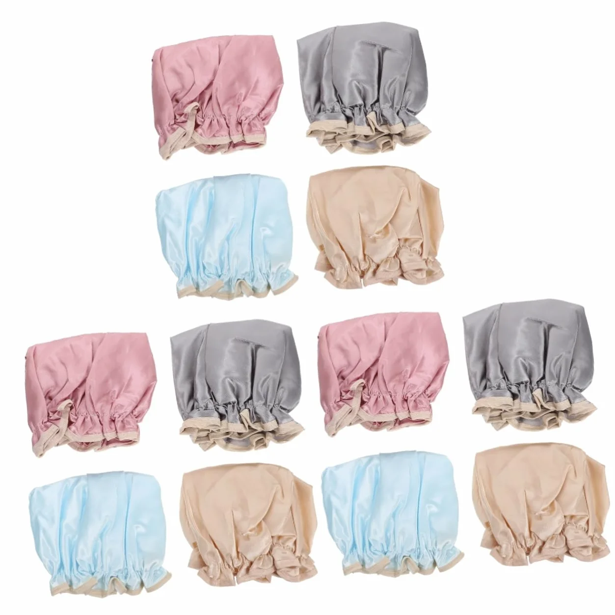 Healeved 12pezzi Cuffie Da Impermeabili Per Donna Di Cuffie Eleganti Due Strati Design Elastico Per Bagno e Trattamenti Di Bellezza
