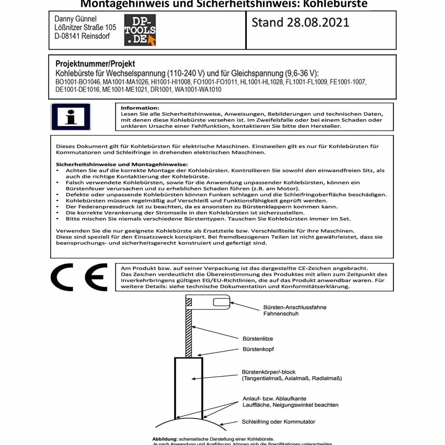 Escobillas de carbón para Bosch GST 90 E 5 x 8 mm