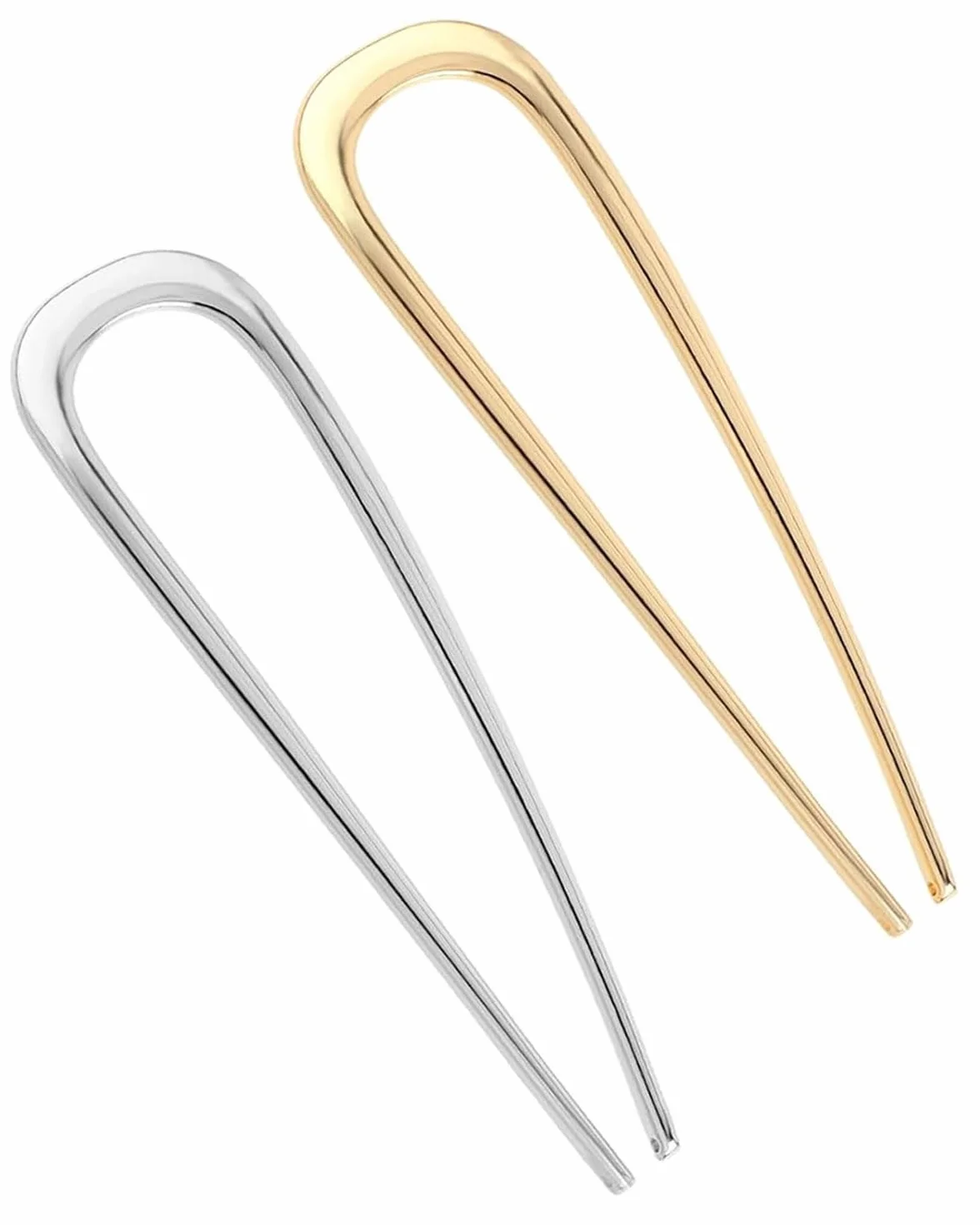 Confezione da 2 fermagli per capelli per chignon francese grandi in metallo a forma di U, per acconciature da donna e ragazza, adatti per lauree, cerimonie, occasioni raffinate