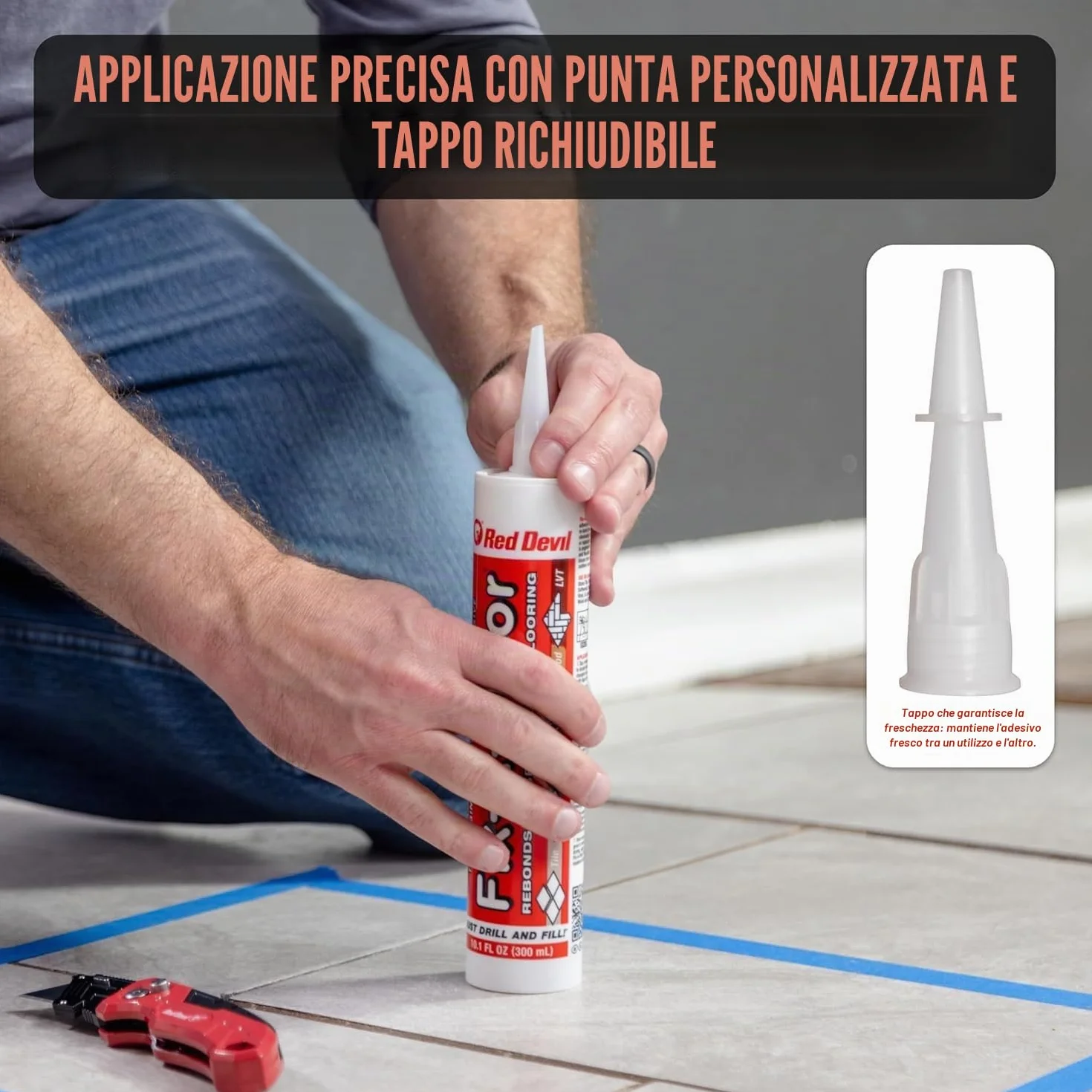 Fix-A-Floor Adesivo sigillante extra forte per piastrelle 300 ml