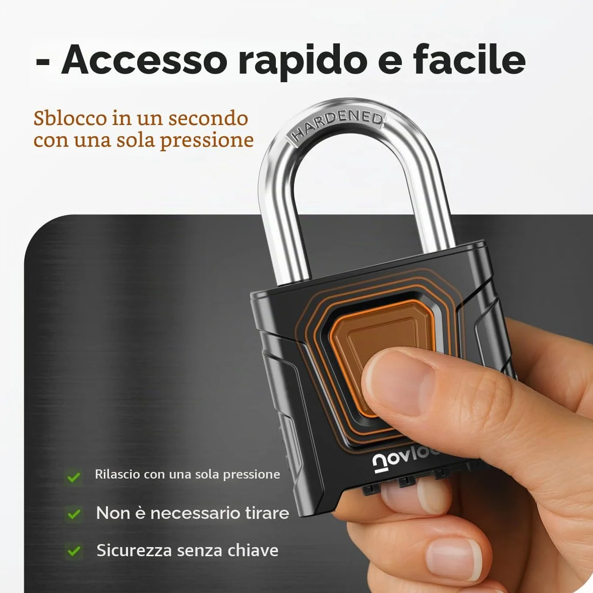 Lucchetto con combinazione impermeabile 8 mm nero per esterni cancelli recinzioni