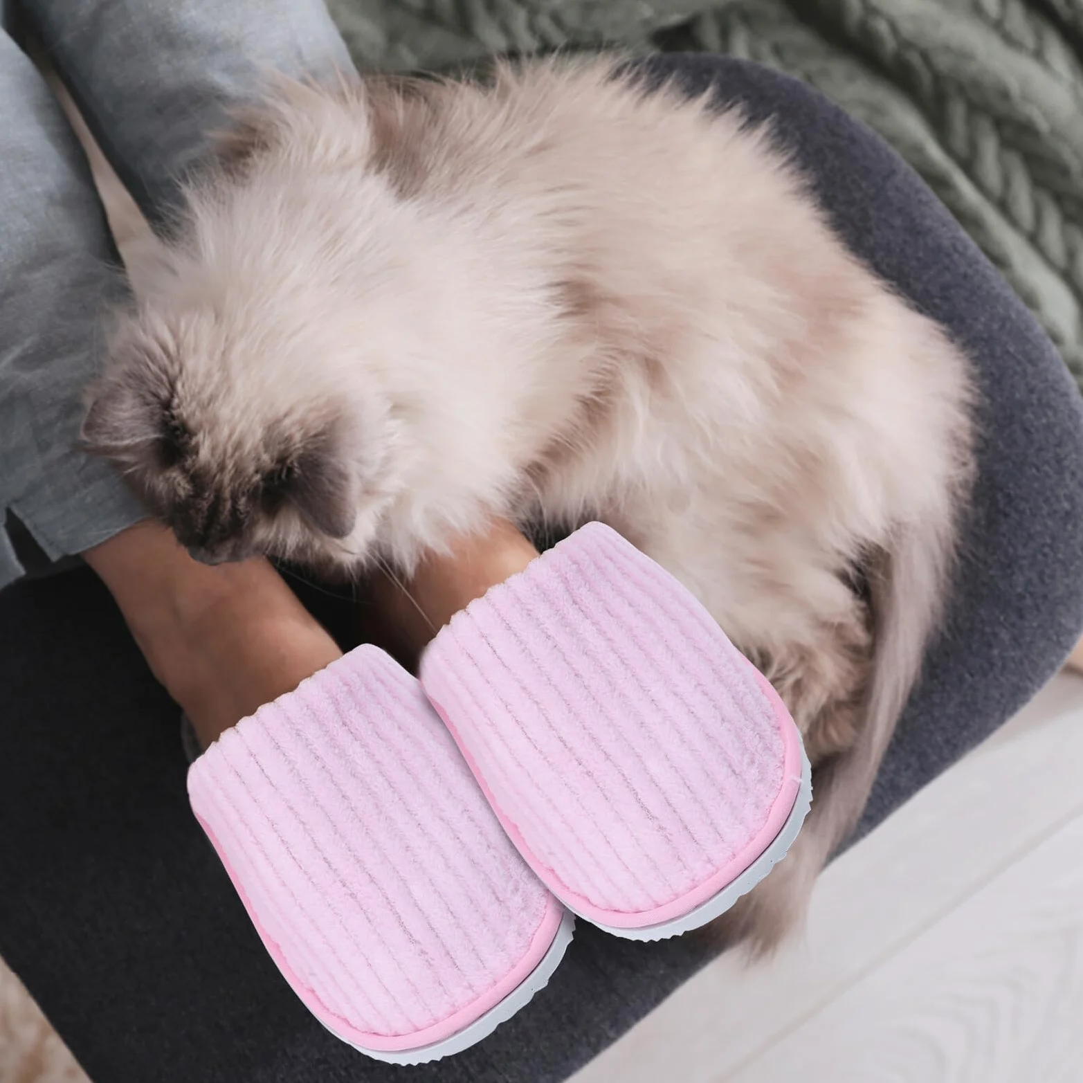 LIFKOME Pantofole Usa e Getta Antiscivolo 12 Paia Multicolore per Ospiti Spa e Hotel Leggere e Monouso in Pile Confortevole per Casa Pedicure e Viaggi
