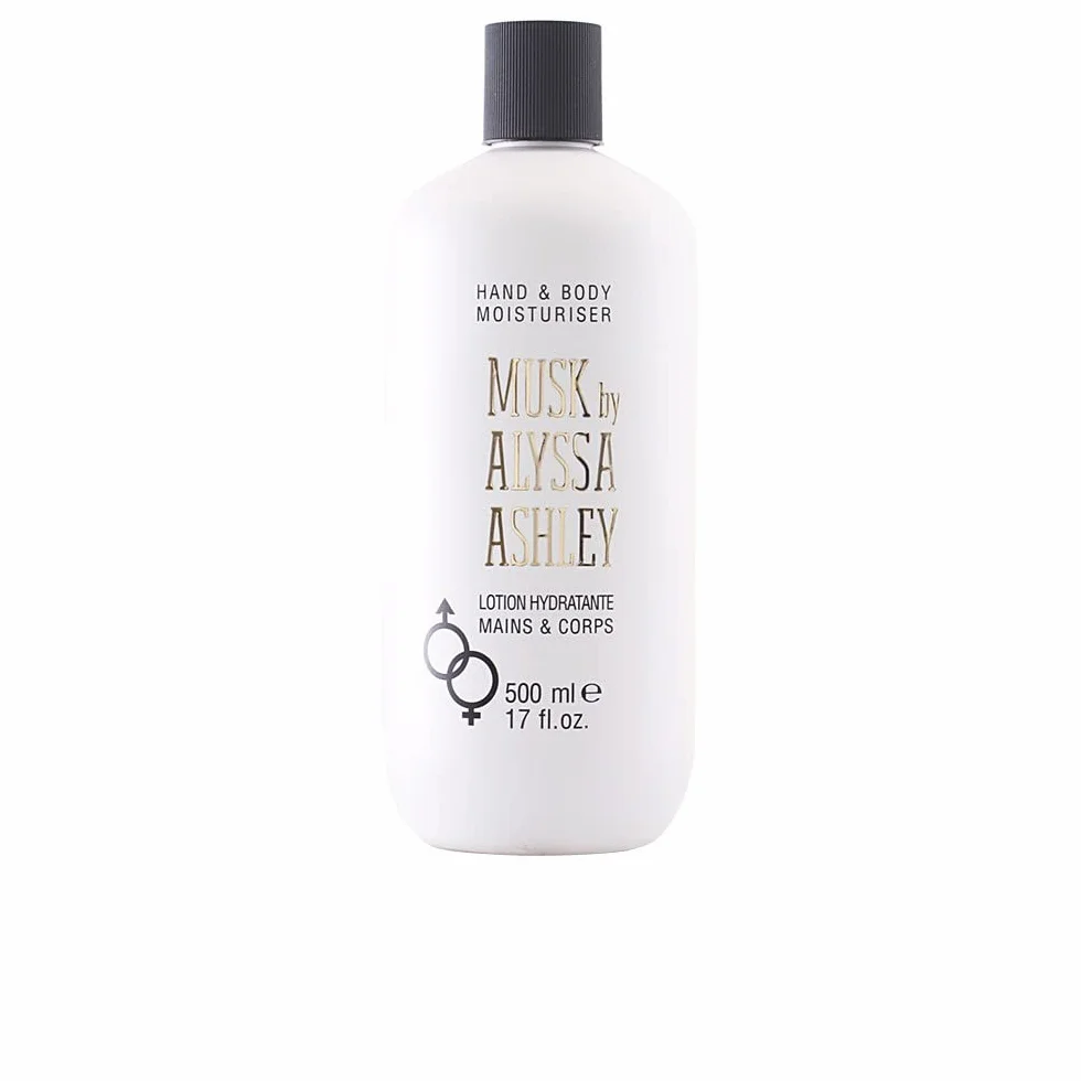 Alyssa Ashley - Crema Corpo e Mani al Muschio Bianco, Lozione Musk, Azione Idratante, Emolliente e Tonificante, Ideale per Secchezza della Pelle - 500 ml