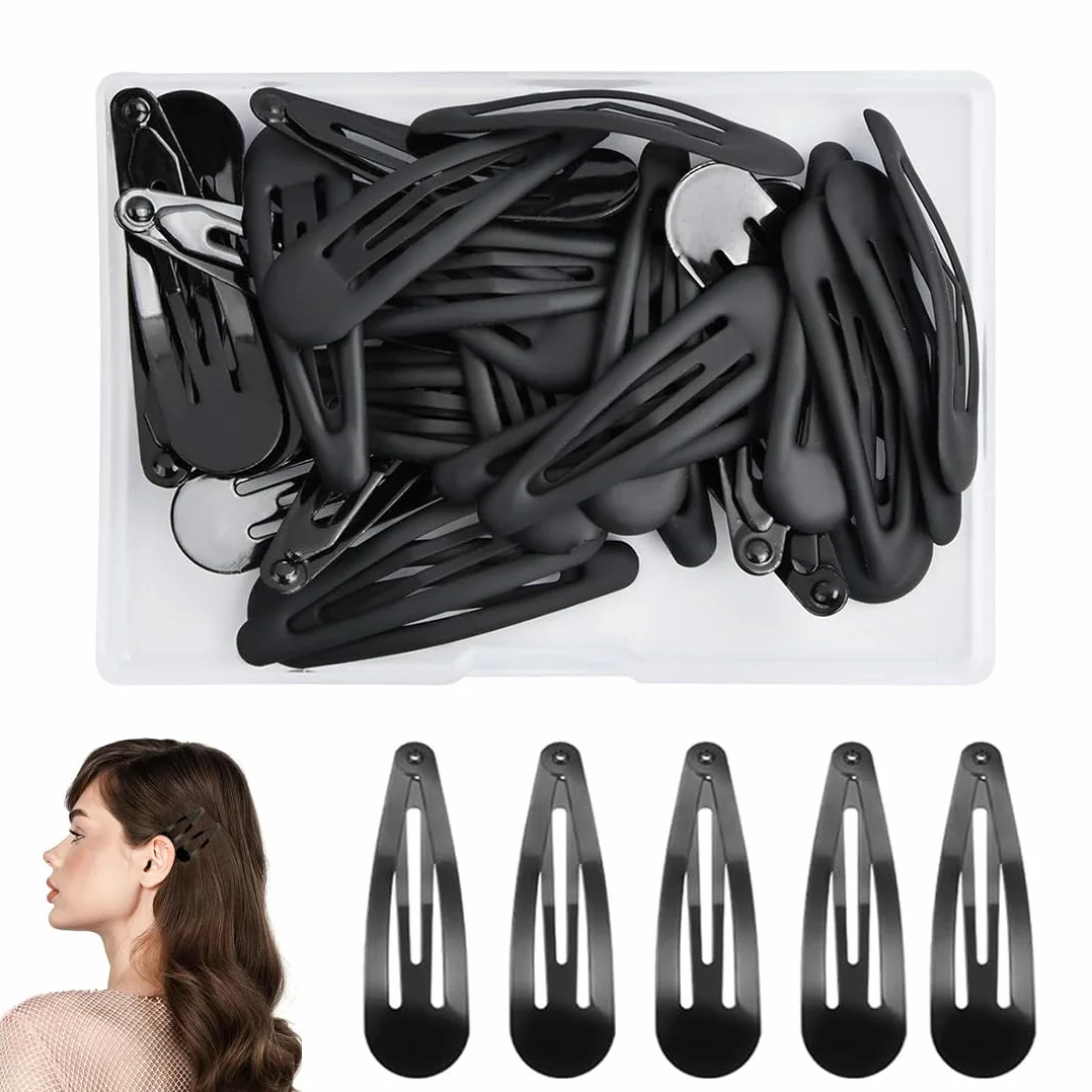 50 Pezzi Mollette Capelli Clip Fermagli per Capelli Bambina Ragazza Donne Metallo Nero