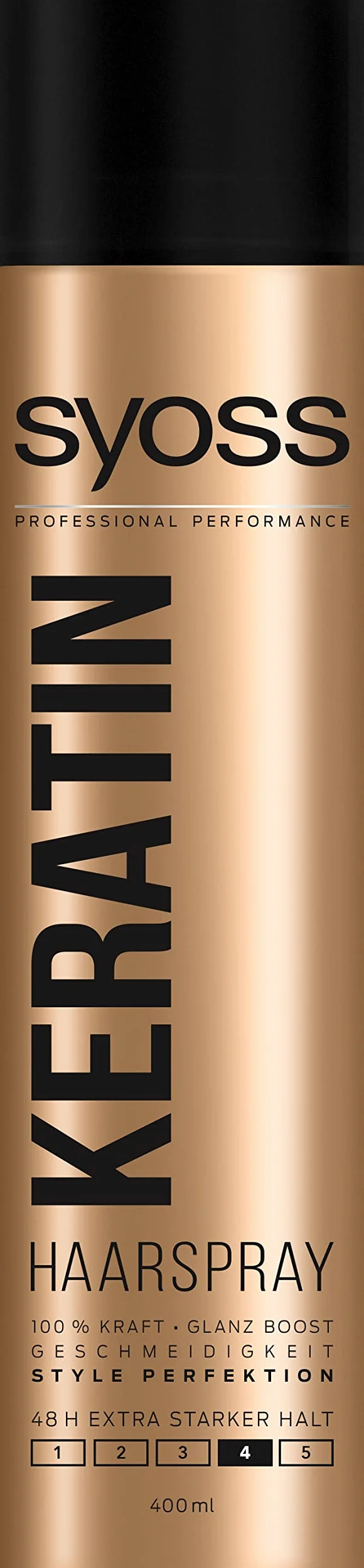 Syoss Lacca per capelli alla cheratina Hold Level 4 (6 x 400 ml), spray extra forte per un massimo di 48 ore di controllo dello styling, dona lucentezza, morbidezza e protezione UV
