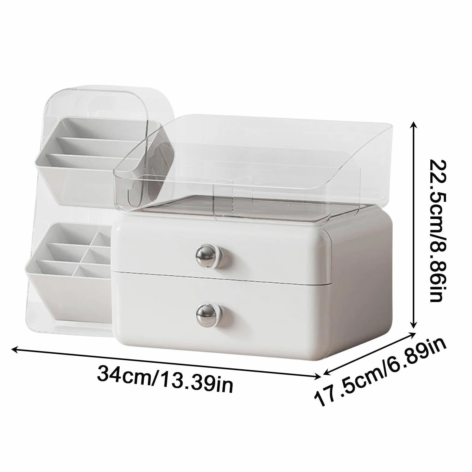 Organizer Trucco da Toeletta Espositore capiente con cassetti | Porta Trucchi con Portalpennelli per Casa, Bagno, Cucina, Lavabo, Cassettiera, Dispensa